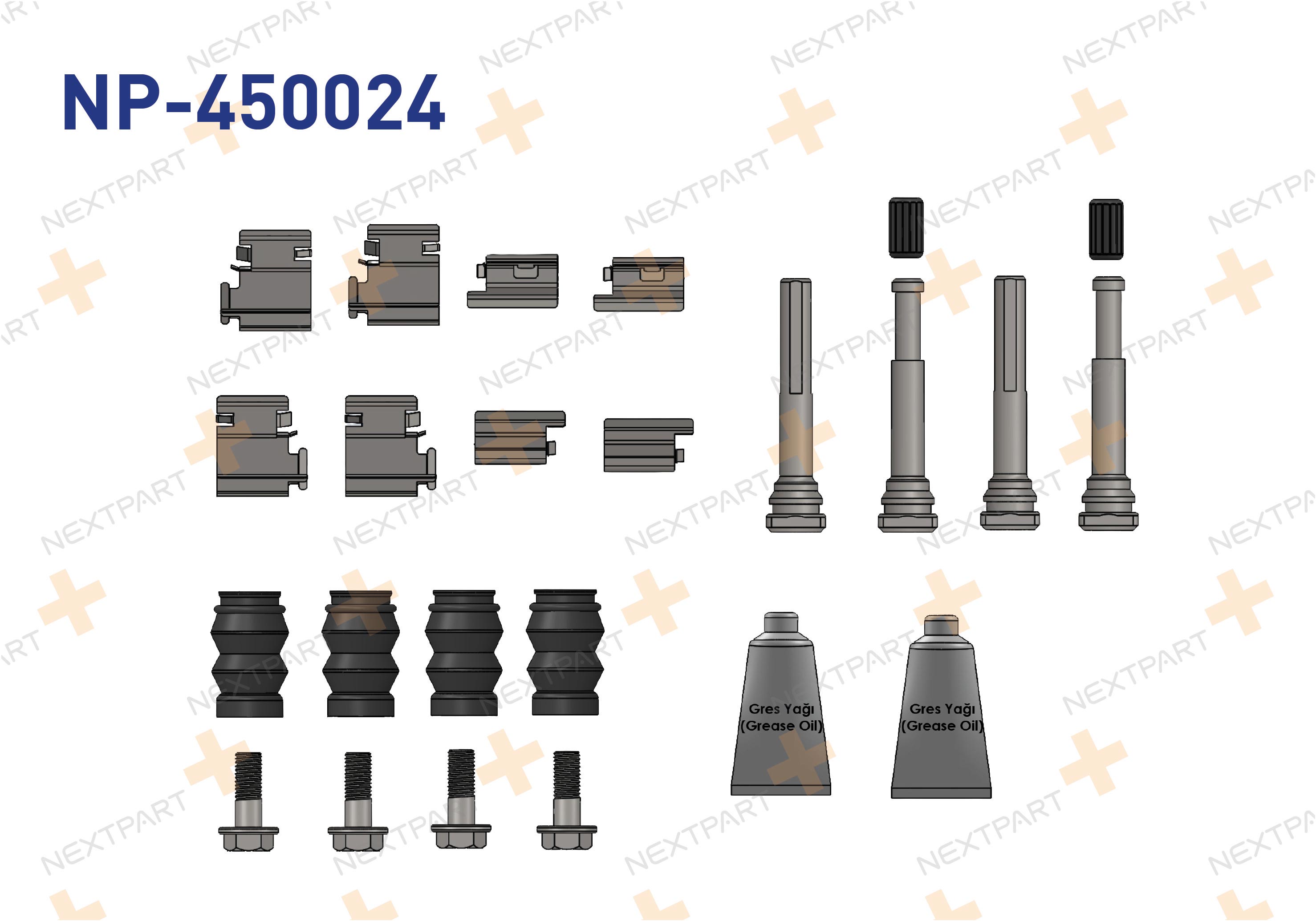 FREN KALIPER TAMIR TAKIMI 2 TEKER FULL SET CIVATALI ARKA TRANSIT V363 2014- TRANSIT - OEM: 8200276838 8200297934 | Alt: 8200297934 8200451065