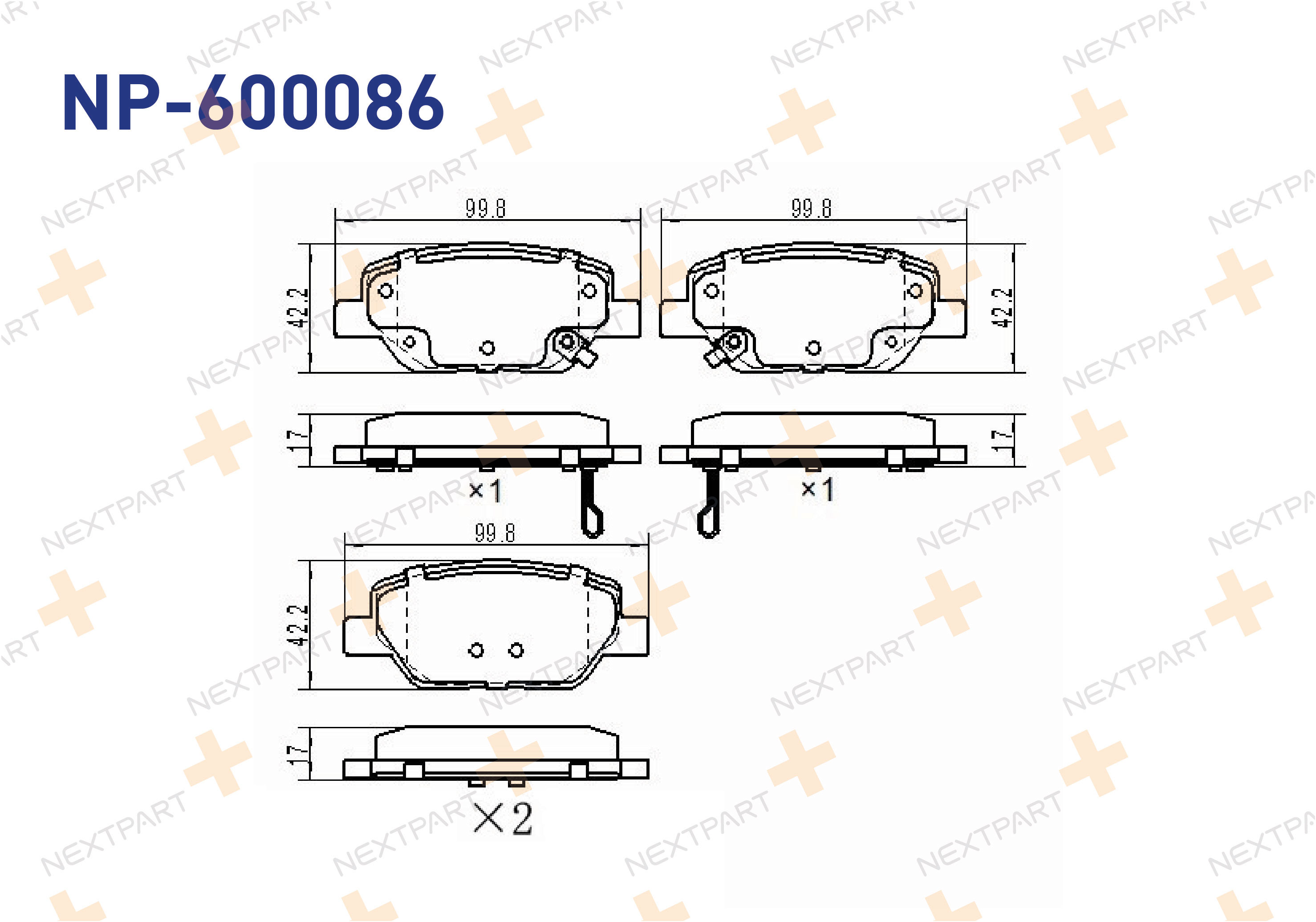 FREN BALATASI ARKA EGEA (2015>) - OEM: 77367717 | Alt: 35154 BPFI-2014