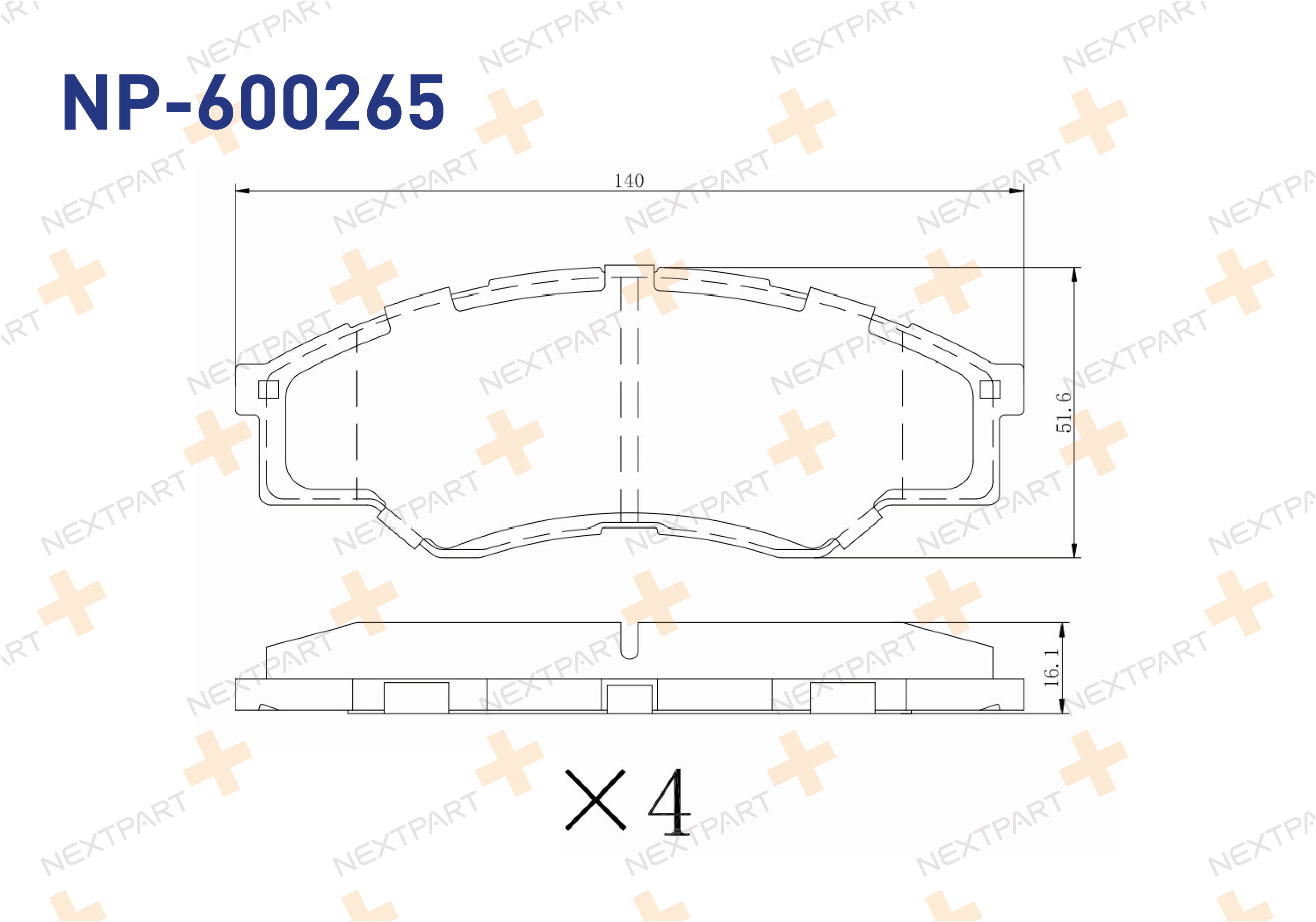 FREN BALATASI ON HILUX III (2004>2015) HILUX - OEM: 04465-0K220 04465-0J140 | Alt: 2168003 FBP3645