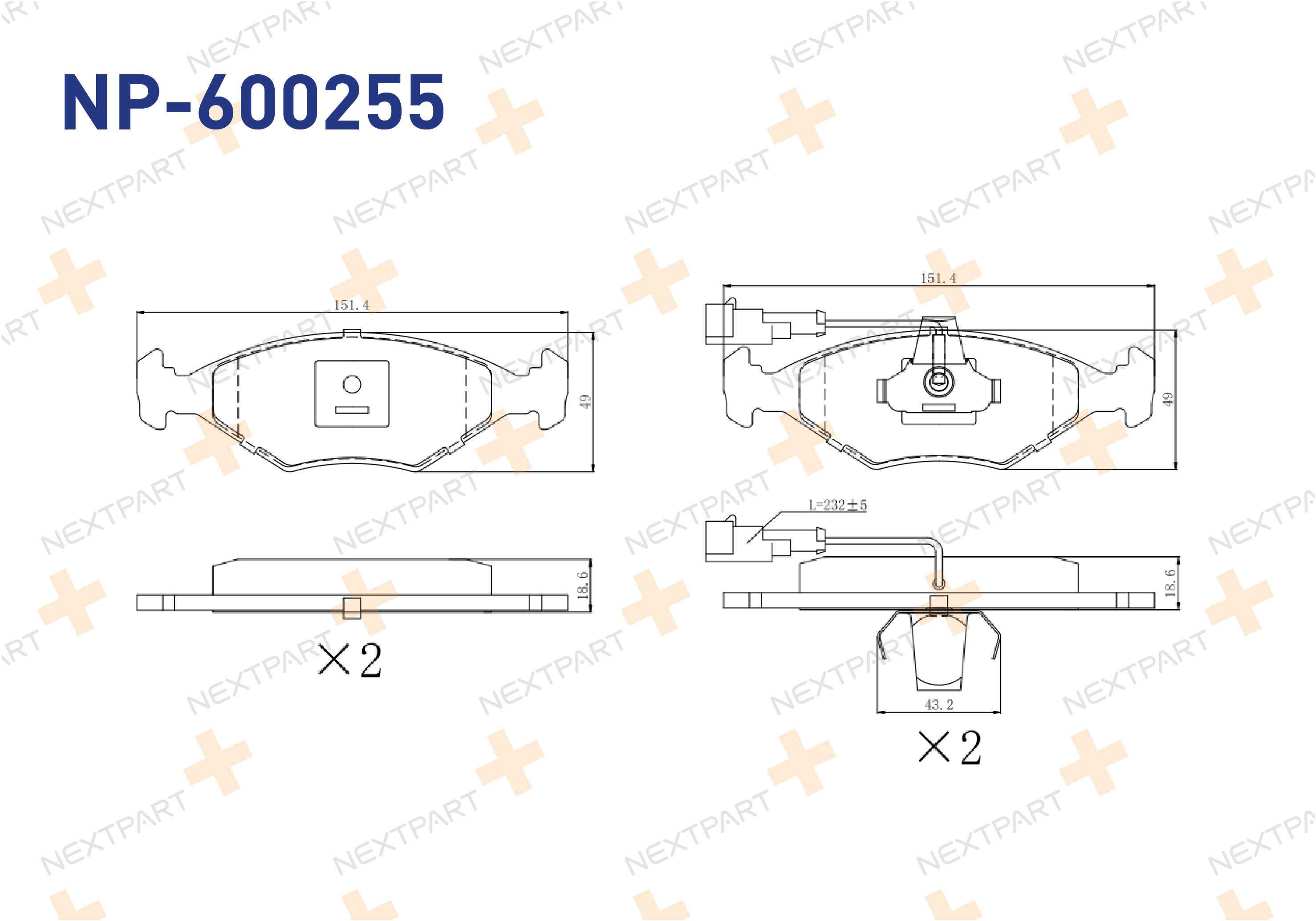 FREN BALATASI ON FISLI PALIO (1996>) 1.6 - OEM: 0000009949124 77362310 | Alt: 2321801 T1148