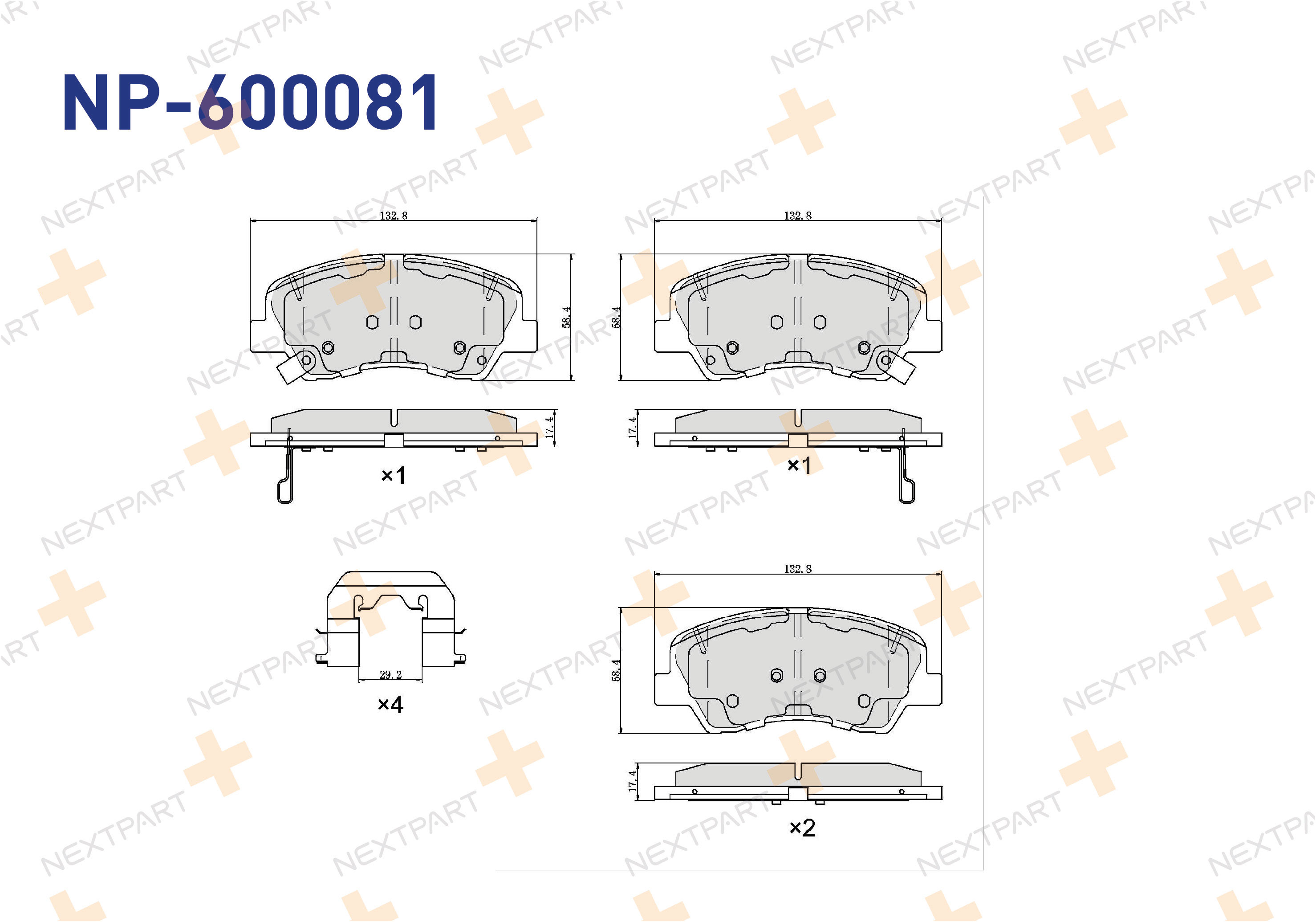 FREN BALATASI ON BAYON (2021>) I20 (2014>) CERATO (2013>) STONIC (2017>) USTTEN DELIKLI (KALIPER YAYI ICIN) - OEM: 58101-C8A00 58101-C8A50 | Alt: 500KK24 I04280
