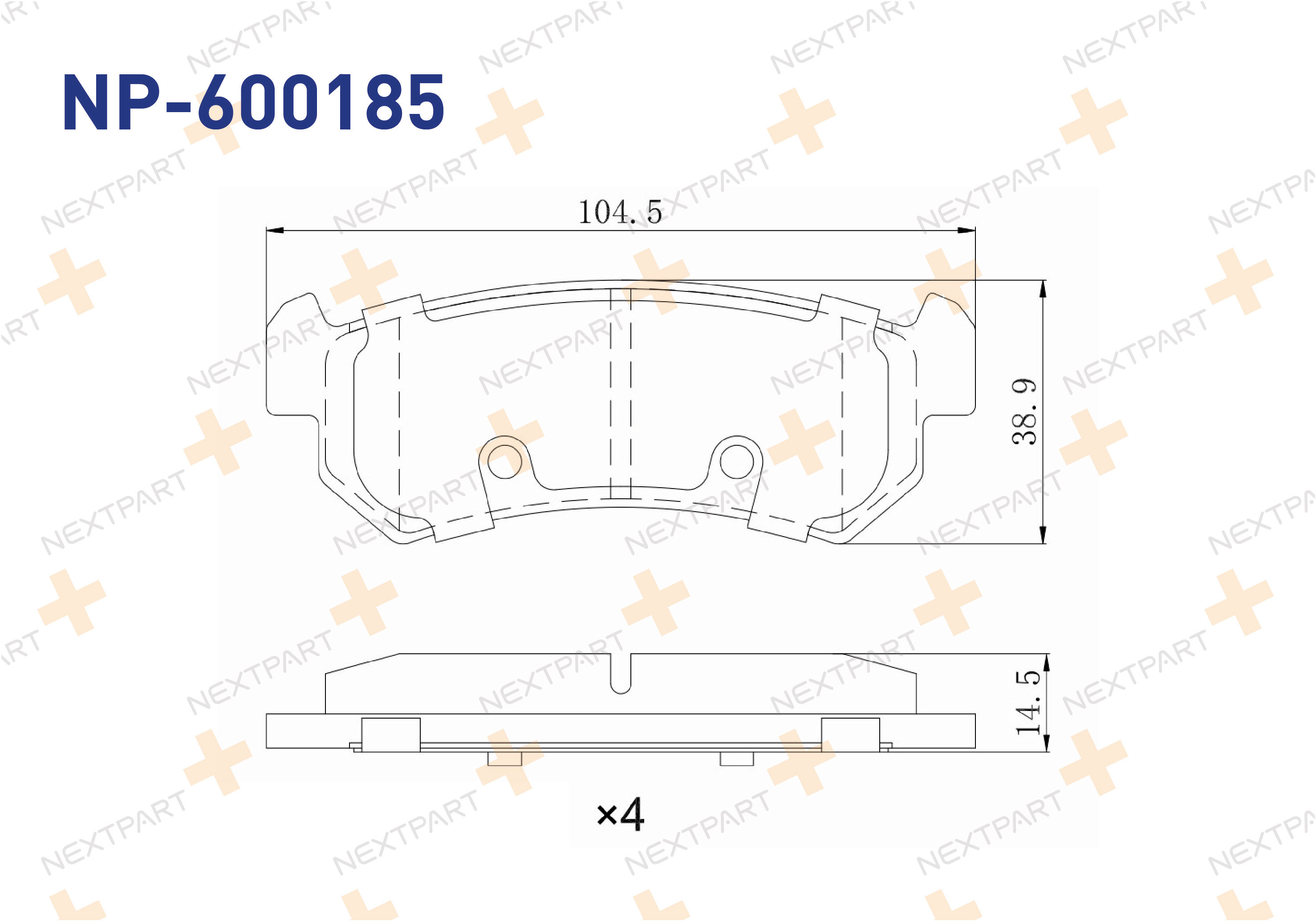 FREN BALATASI ARKA AVEO (2003>2008) LACETTI (2005>) LACETTI (2004>) NUBIRA (1997>2003) - OEM: 96405131 | Alt: PAD1329 8DB 355 028-251