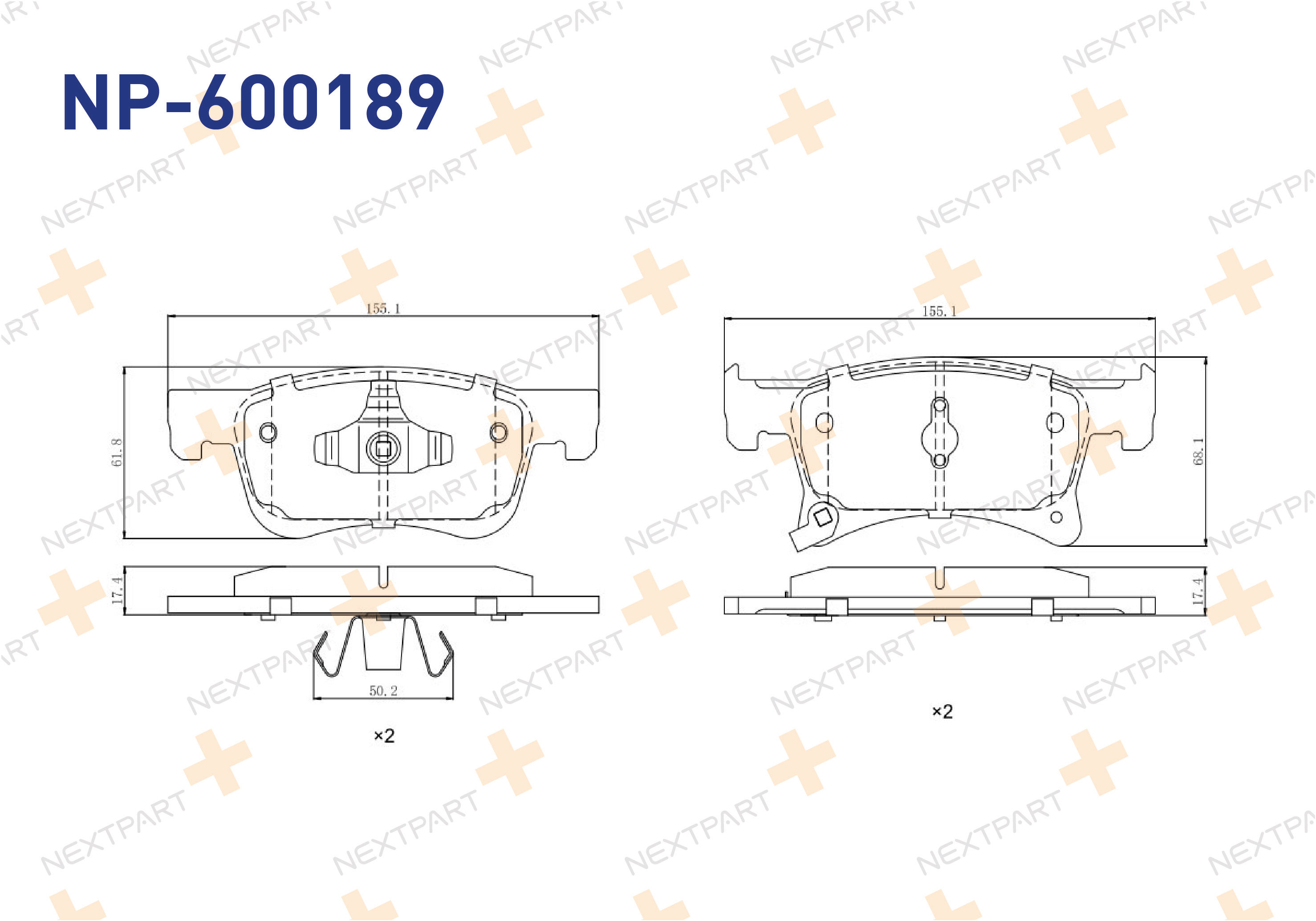 FREN BALATASI ON ADAM (2012>) CORSA E (2014>2019) DIZEL CORSA - OEM: 1605281 95517029 | Alt: 6681 05P1958