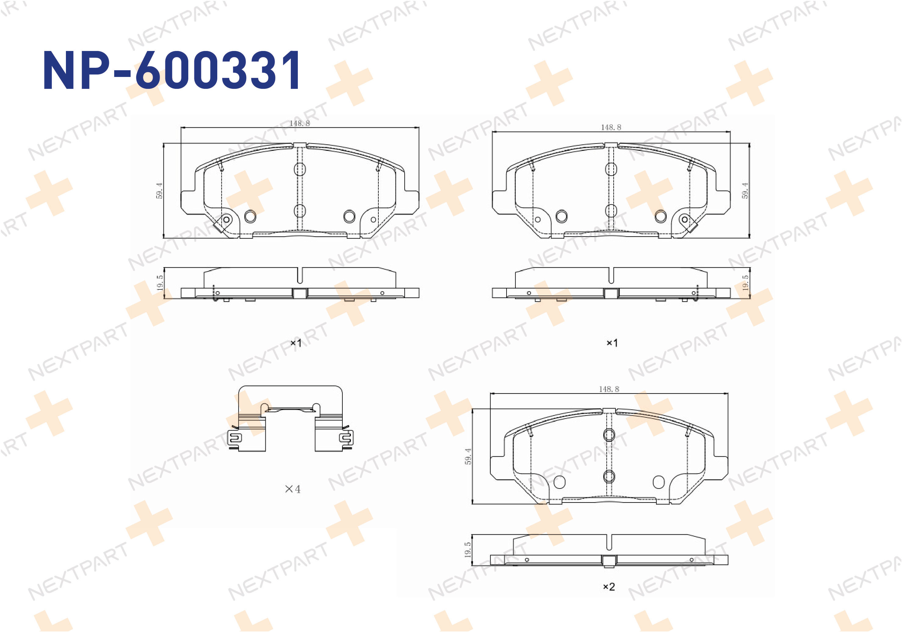 FREN BALATASI ON I30 (2016>) IONIQ (2016>) CEED (2015>) X CEED (2019>) UZUNLUK 148,9MM - OEM: 58101-G4A00 | Alt: 58101-G4A00