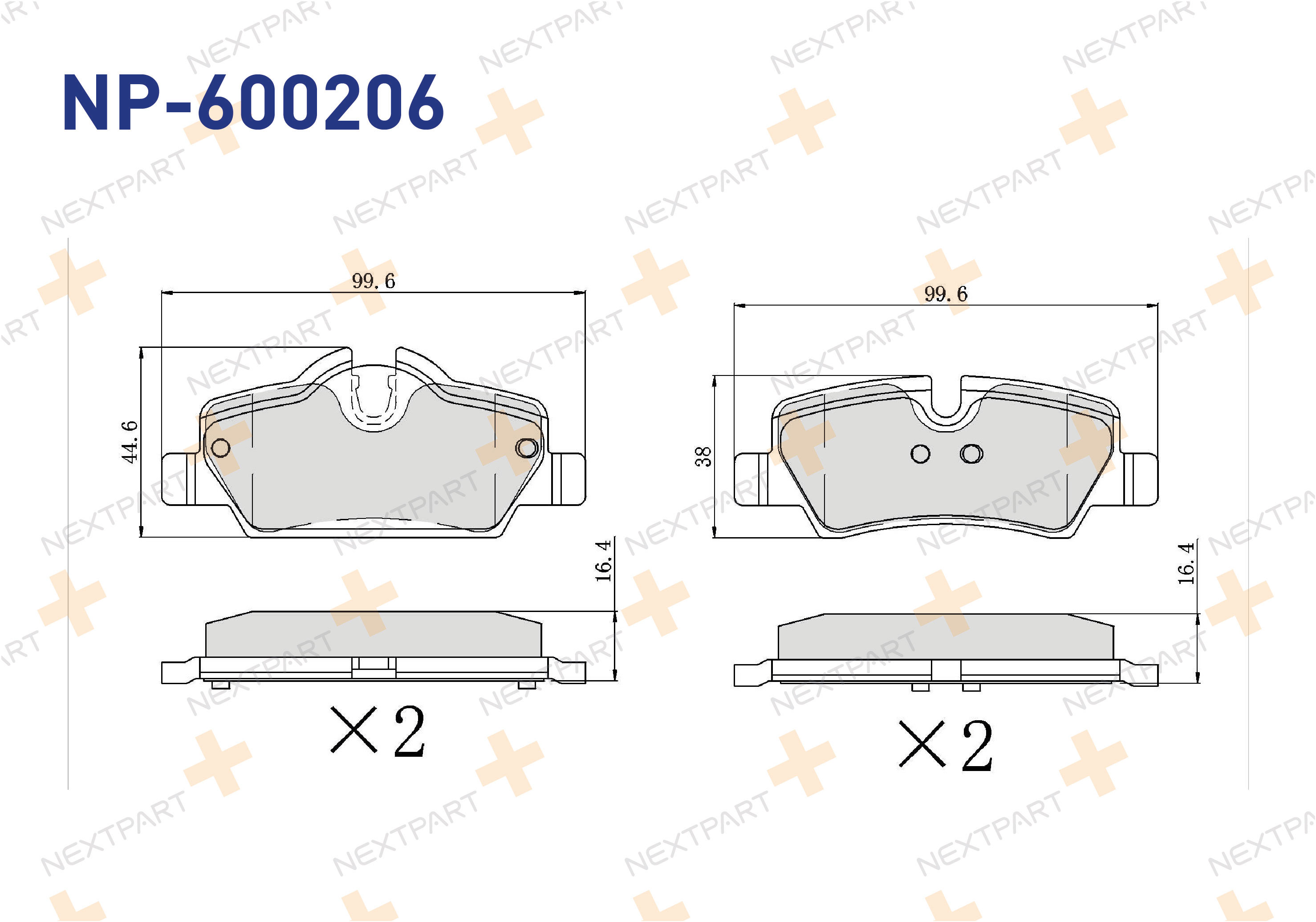 FREN BALATASI ARKA MINI (F56) (2013>) MINI (F55) (2014>) MINI CLUBMAN (F54) (2015>) - OEM: 6 861 641 6 871 299 | Alt: 8DB 355 021-481 P06090N
