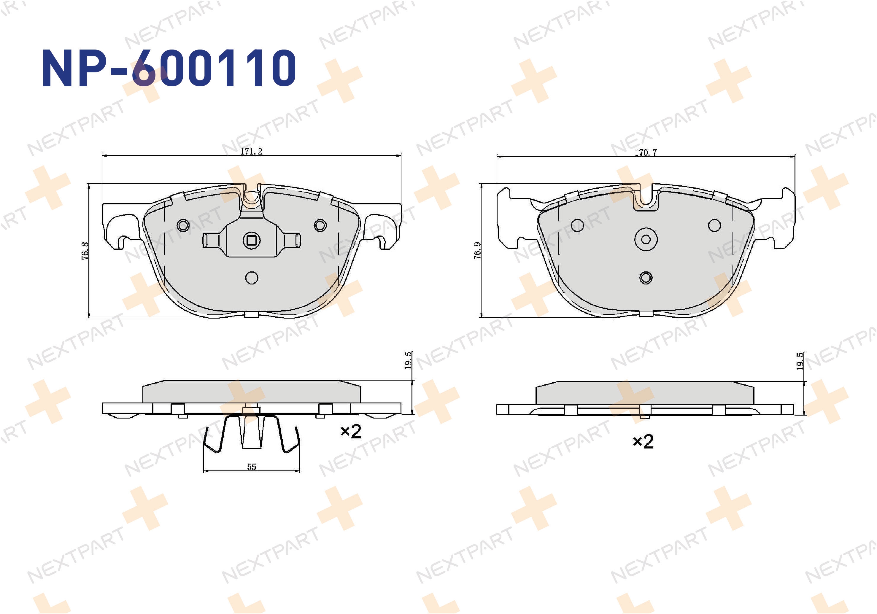 FREN BALATASI ON X5 (E70) (2007>2013) X5 (F15, F85) (2013>) X6 (E71, E72) (2008>2014) X6 (F16, F86) (2014>) - OEM: 34 11 4 074 370 34 11 6 778 403 | Alt: BPBM-1010 PAD1614