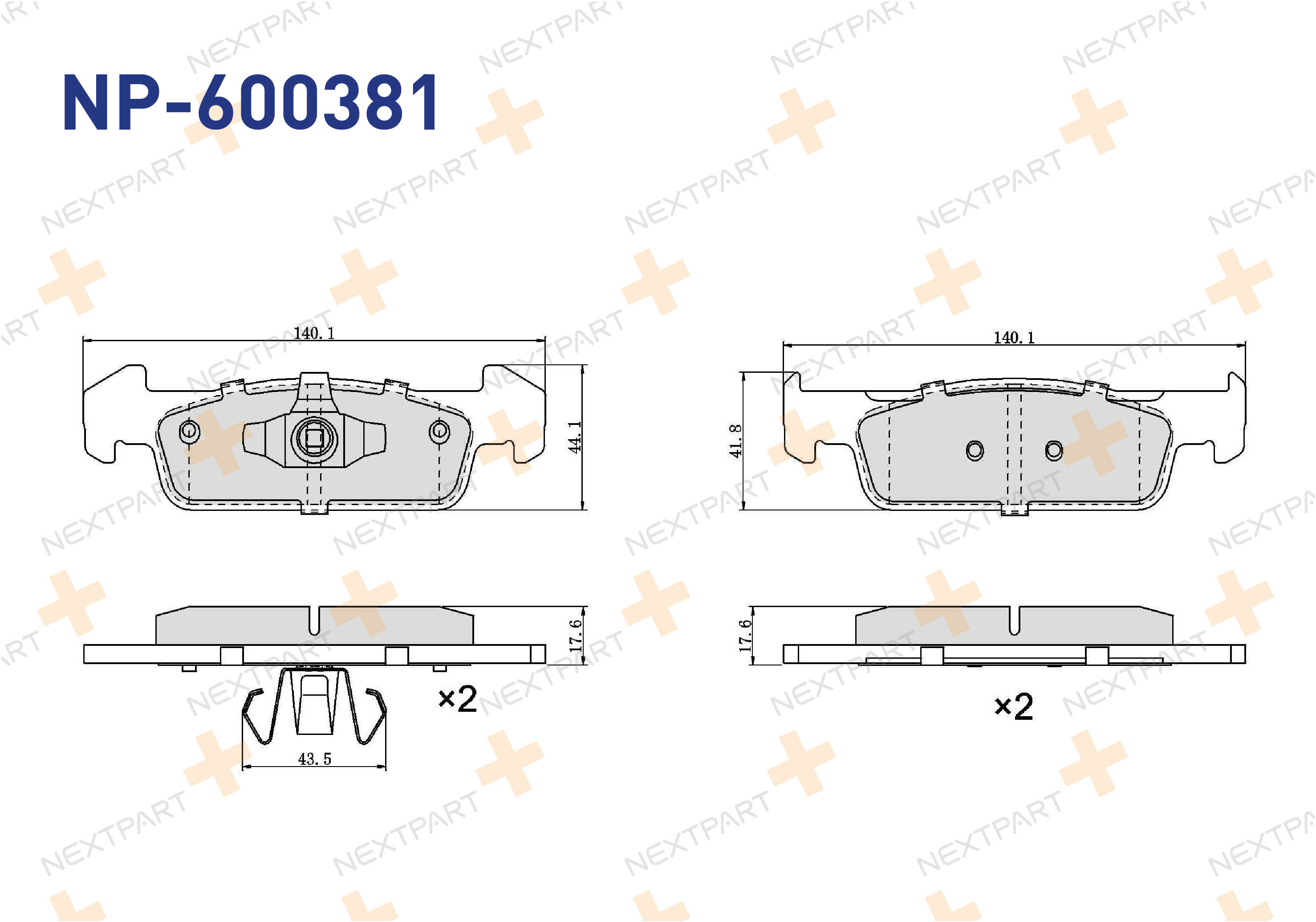 FREN BALATASI ON CLIO IV (2012>) TWINGO III (2014>) LOGAN 2 (2012>) SANDERO 2 (2012>) UZUNLUK: 140,2MM CLIO - OEM: 410602396R 41 06 096 46R | Alt: LP2663 154010