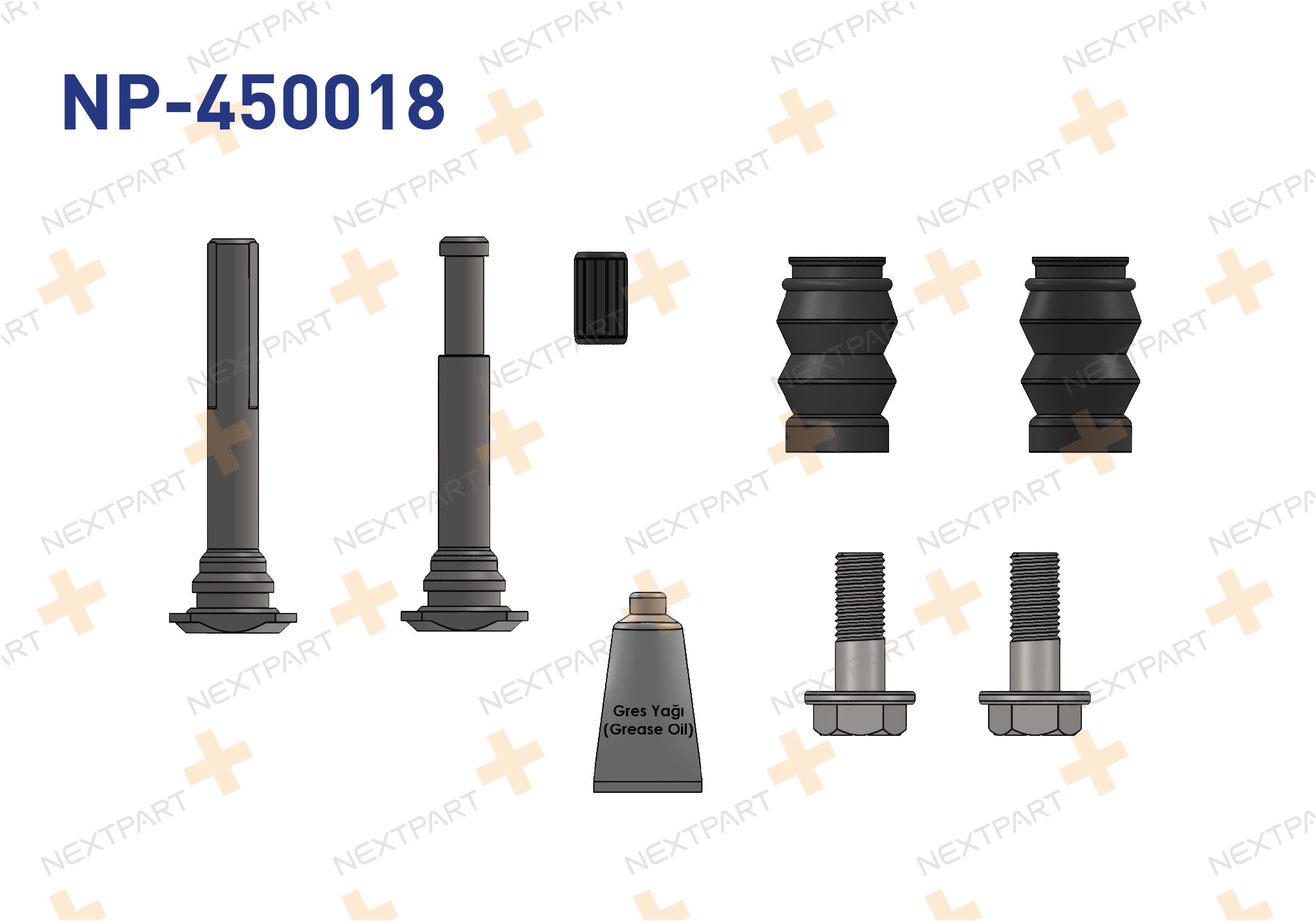 FREN KALIPER TAMIR TAKIMI CIVATALI ARKA TRANSIT V347 2006- TRANSIT - OEM: 8200268426 8200297936 | Alt: 8200297936 8200457775