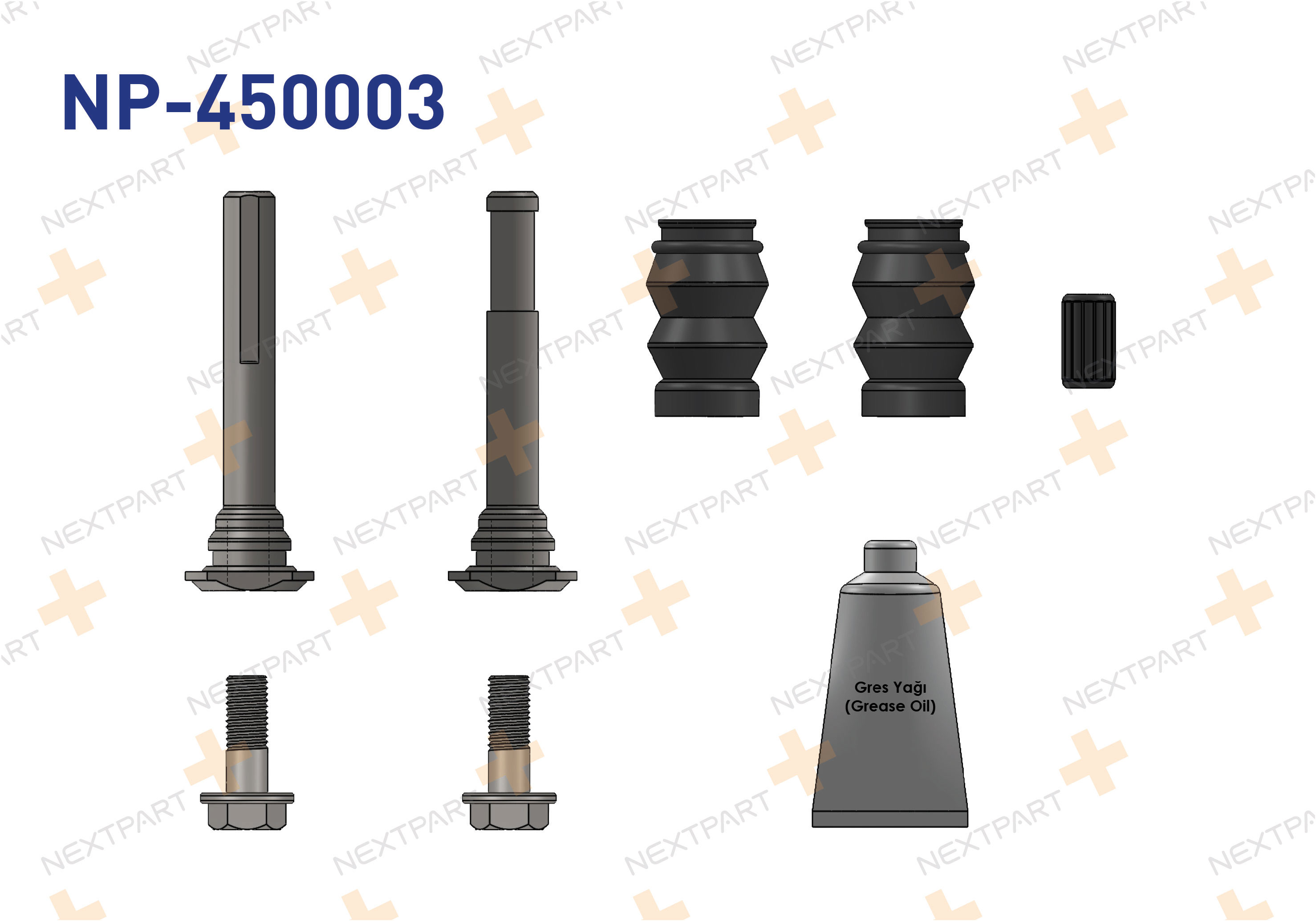 FREN KALIPER TAMIR TAKIMI CIVATALI ARKA CRAFTER SPRINTER TEK TEKER - OEM: 46447843 46544612 | Alt: 46544612 46742883
