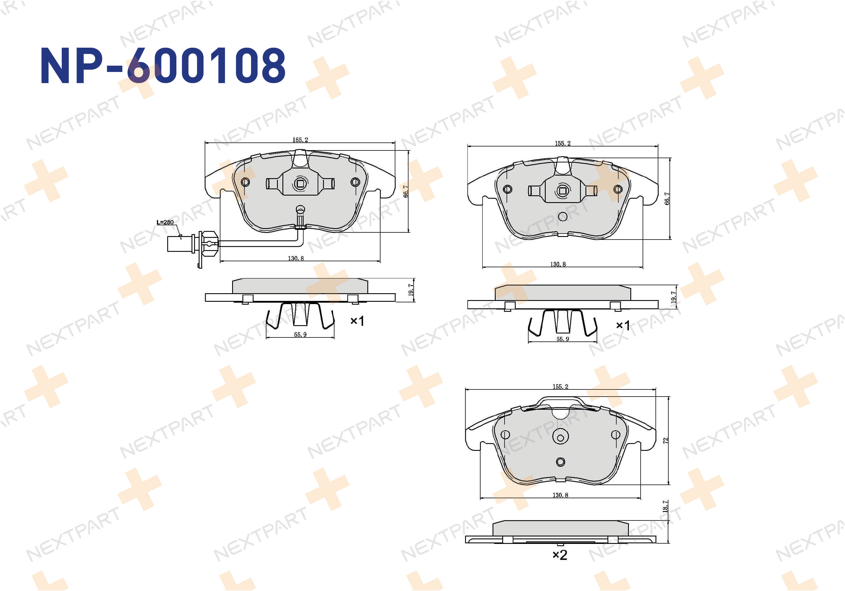 FREN BALATASI ON FISLI A4 (2007>2015) A5 (2009>2016) A4 A5 - OEM: 8K0 698 151 A 8K0 698 151 F | Alt: 37675 P85113