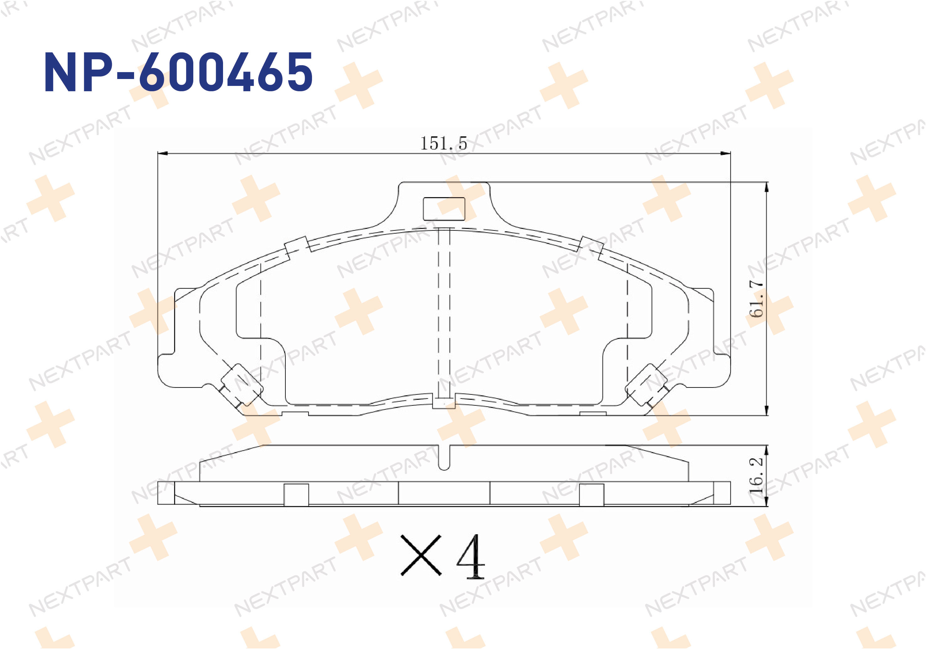 FREN BALATASI ON RANGER (1998>2006) B-SERISI B2500 (UN) (1998>2006) - OEM: 2M34-20014-EA | Alt: 37193 2354001