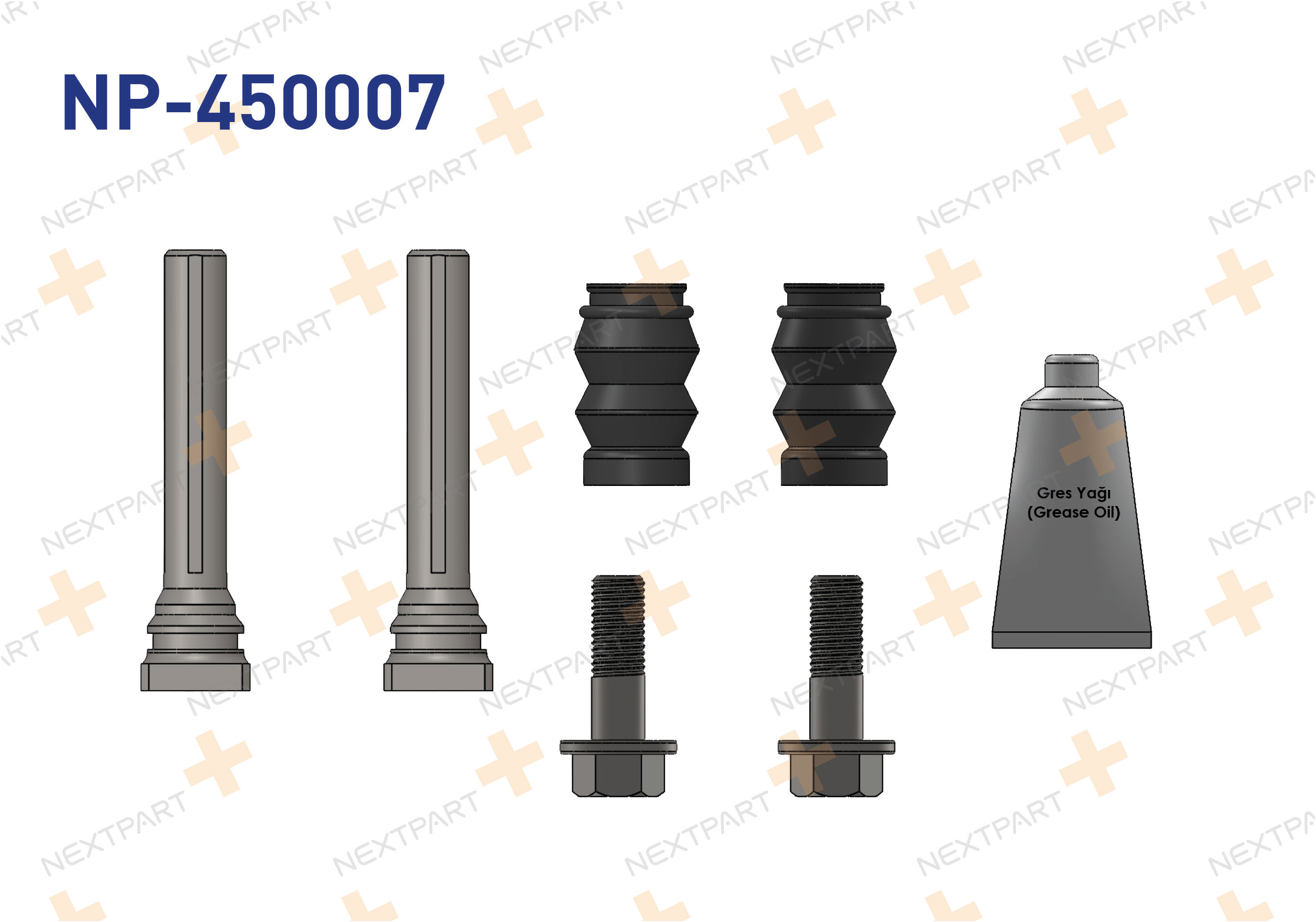 FREN KALIPER TAMIR TAKIMI CIVATALI ON CRAFTER 2018- TRANSPORTER T6 2015- AMAROK 2011- TRANSPORTER AMAROK - OEM: 8200477938 8200392697 | Alt: 8200392697 8200185800
