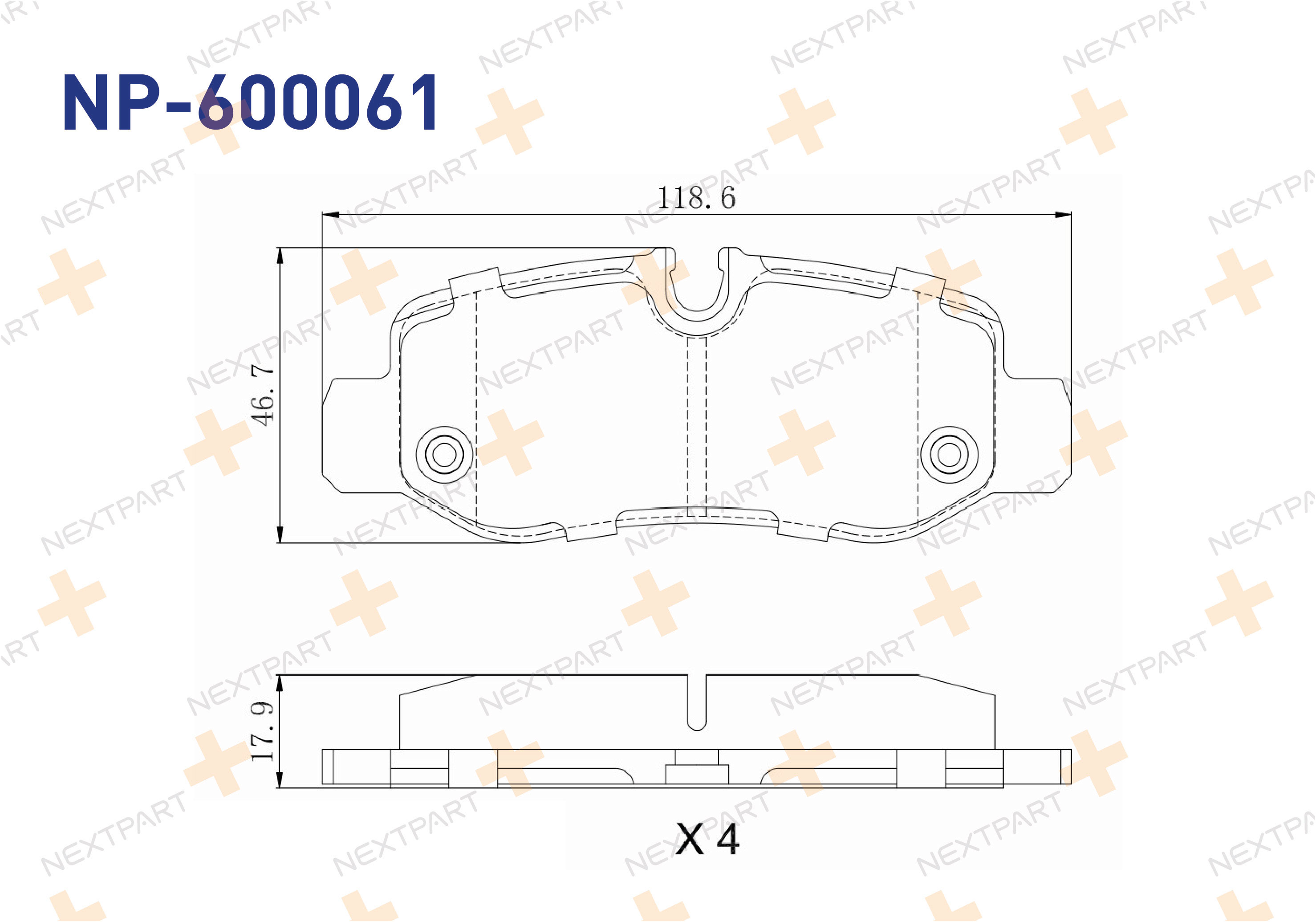 FREN BALATASI ARKA VITO (W447) (2014>) V-SERISI (W447) (2003>2014) - OEM: 4474200120 447 420 01 20 | Alt: 35056 PAD2052