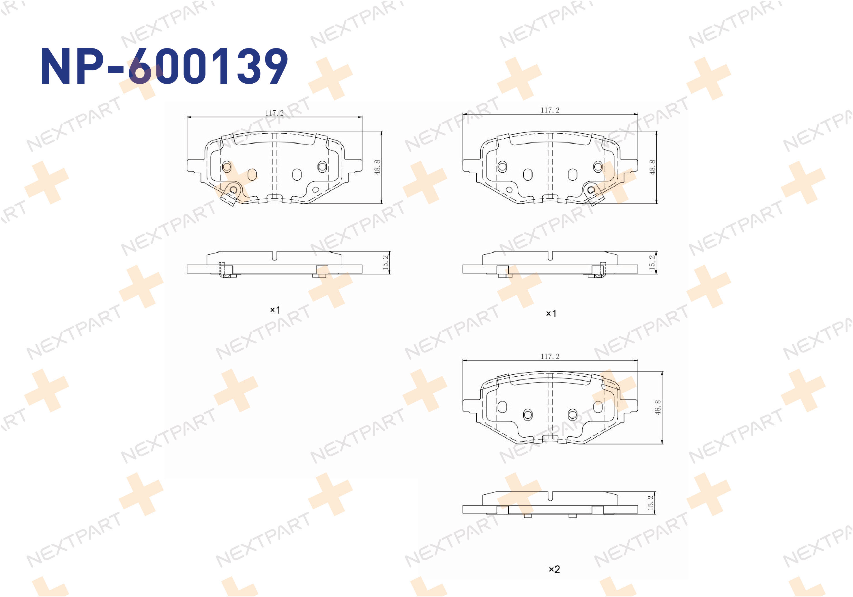 FREN BALATASI ARKA HS (2022>) ZS EV (2021>) ZZ SUV (2019>) - OEM: 10489774 | Alt: 10489774