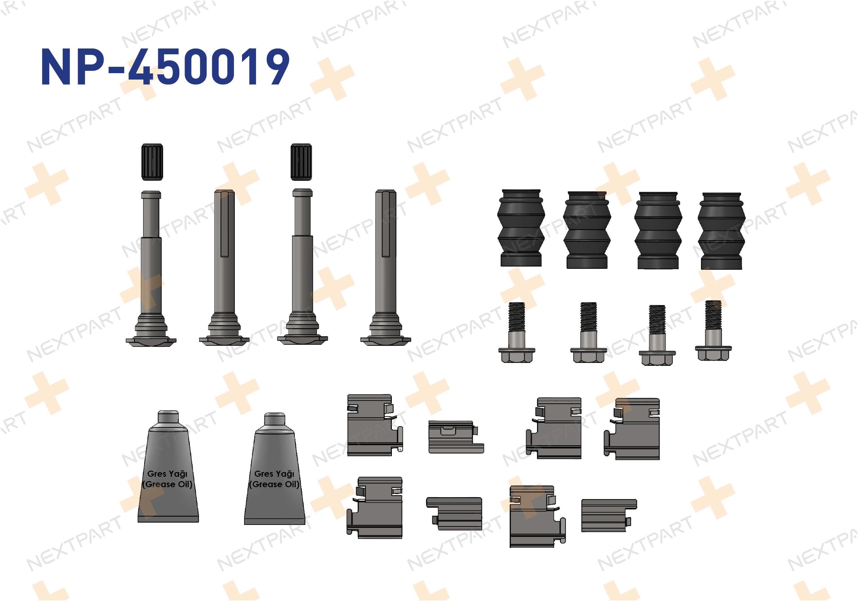 FREN KALIPER TAMIR TAKIMI 2 TEKER FULL SET CIVATALI ARKA TRANSIT V347 2006- TRANSIT - OEM: 8200767762 8200361247 | Alt: 8200361247 1230300Q0A
