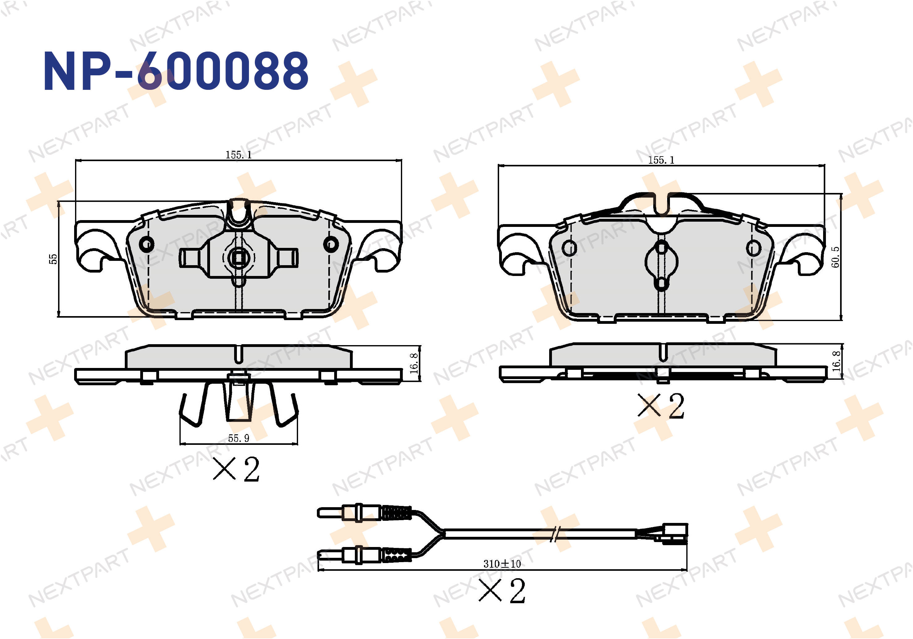 FREN BALATASI ON 508 (2010>) - OEM: 16 101 005 80 16 101 035 80 | Alt: 37888 BPPE-1029