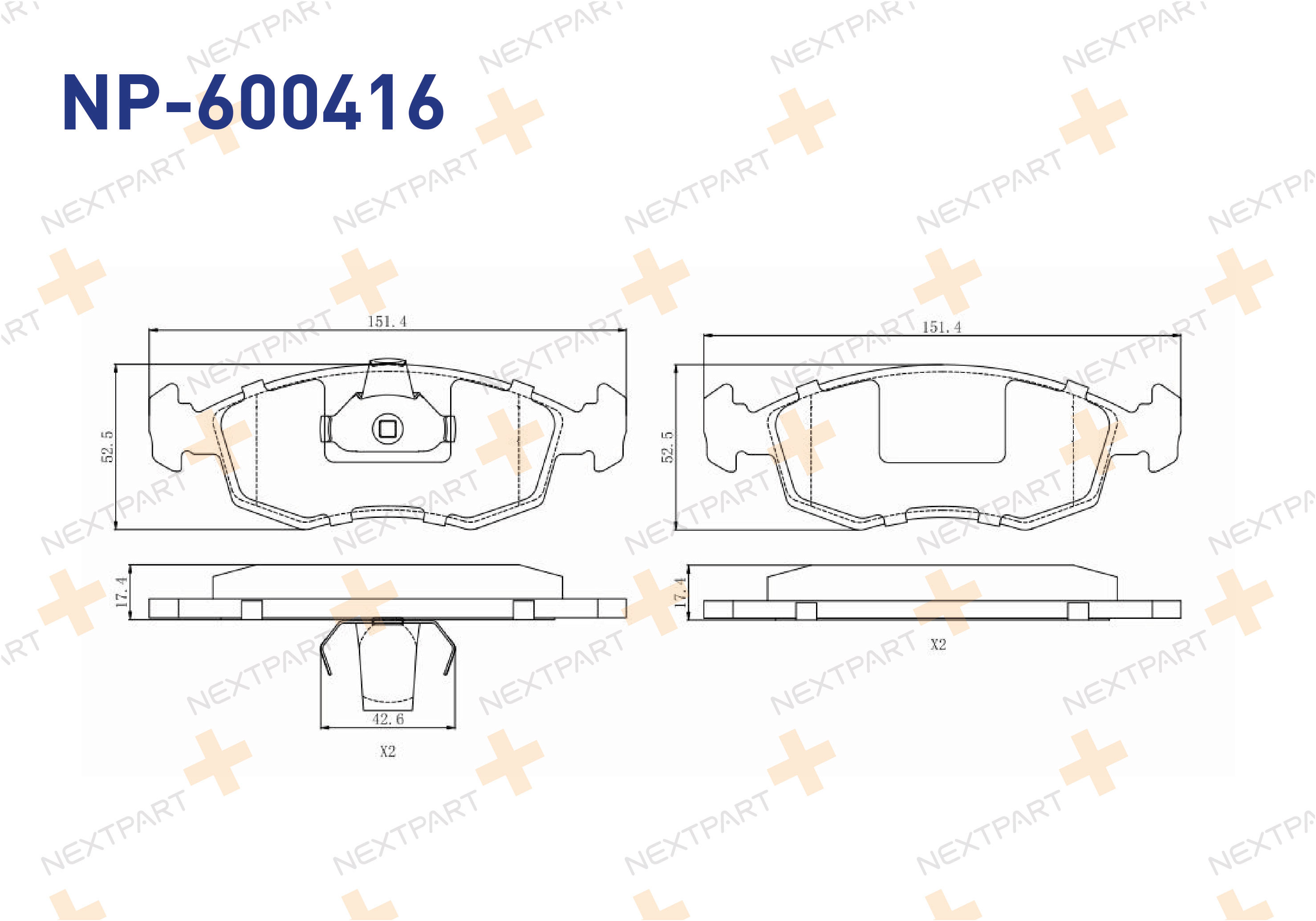 FREN BALATASI ON LOGAN (2004>2010) LOGAN MCV (2007>2013) DOBLO (2001>2010) - OEM: 9949125 71770964 | Alt: 1050911 222376