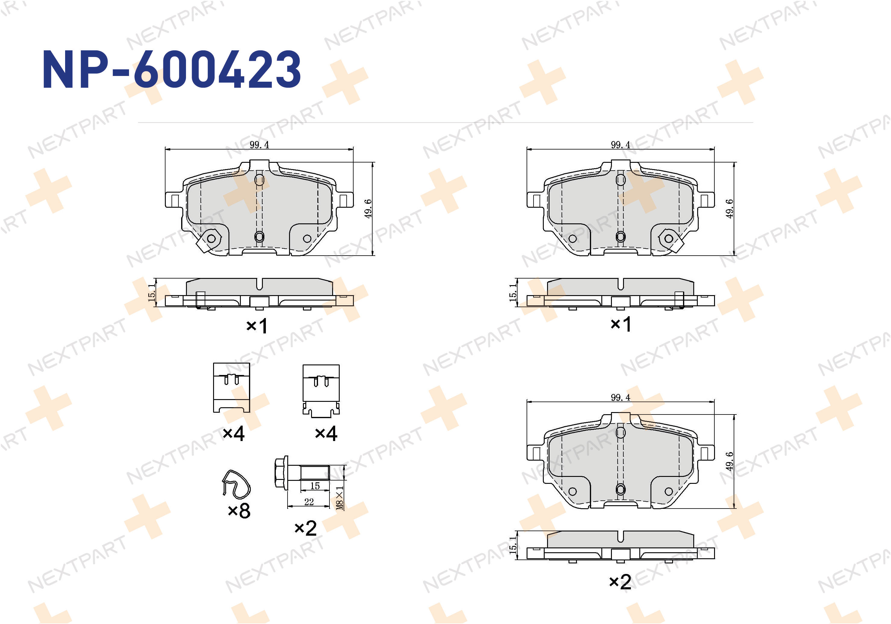 FREN BALATASI ARKA COROLLA (2019>) ELEKTRIKLI PARK FREN OLMAYAN ARACLAR COROLLA - OEM: 04466-02410 | Alt: 04466-02410
