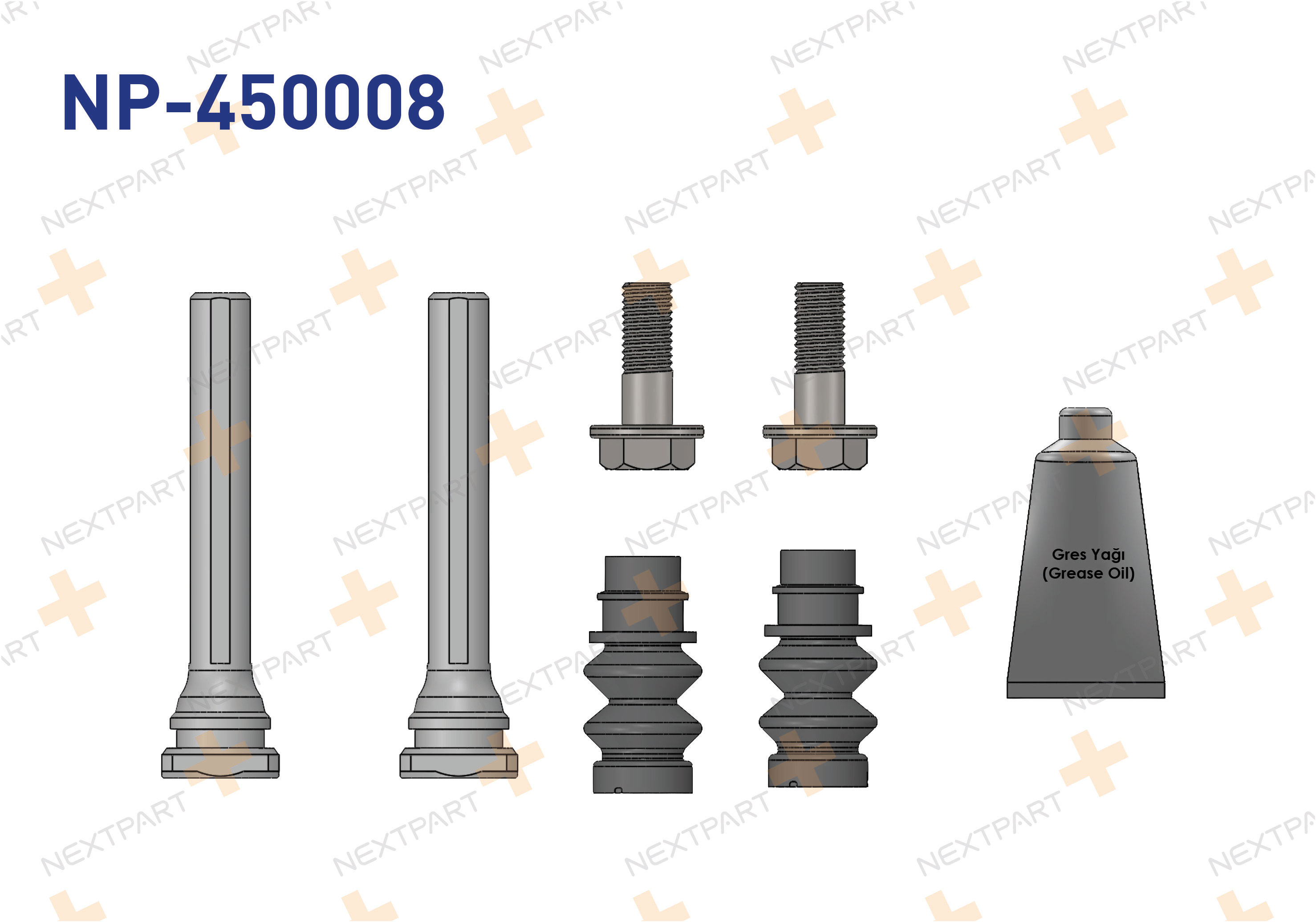 FREN KALIPER TAMIR TAKIMI CIVATALI ARKA CRAFTER 2018- TRANSPORTER T6 2015- AMAROK 2011- TRANSPORTER AMAROK - OEM: 8200392697 2N0615423 | Alt: 2N0615423 8200392697