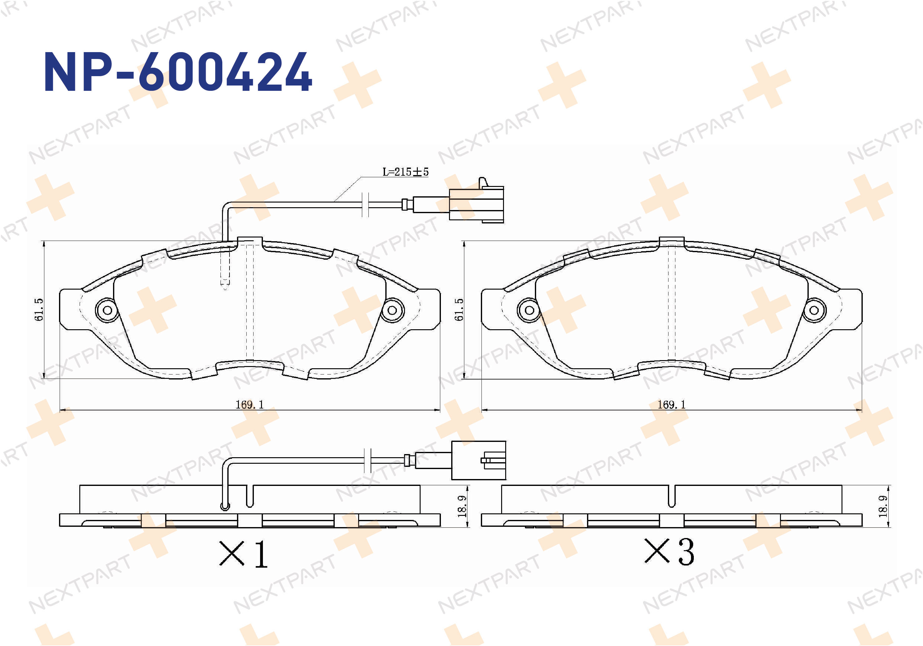 FREN BALATASI ON 14Q BOXER III (2006>) JUMPER III (2006>) DUCATO (2006>) KISA KASA 280MM DISK ICIN JUMPER - OEM: 1611457380 0000077366020 | Alt: 0 986 495 096 0 986 494 111
