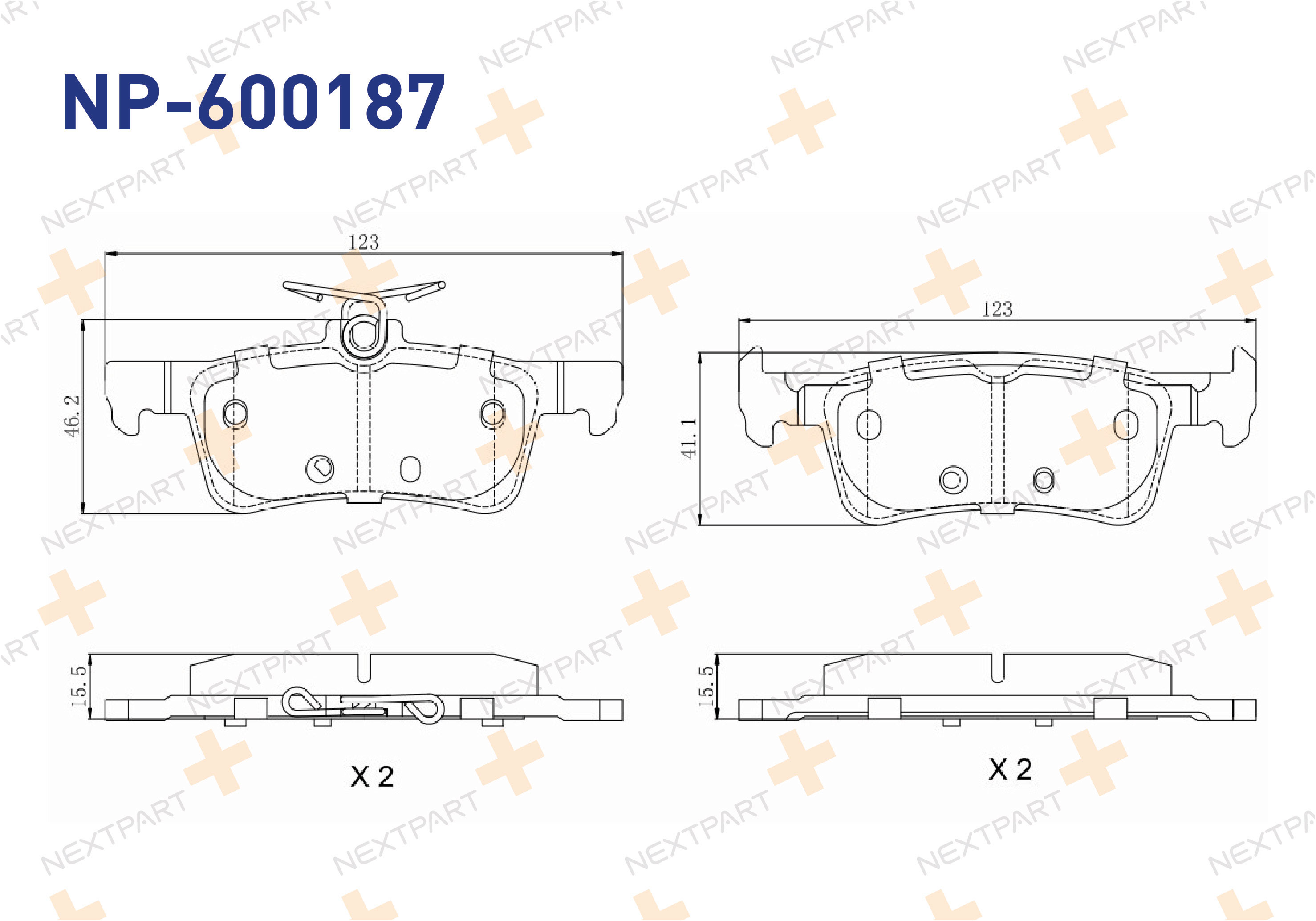 FREN BALATASI ARKA 308 II (2013>) ELEKTRIKLI PARK FREN OLMAYAN ARACLAR ICIN 249MM DISK ICIN 308 - OEM: 16 478 942 80 1612910380 | Alt: 601408 22-0986-0