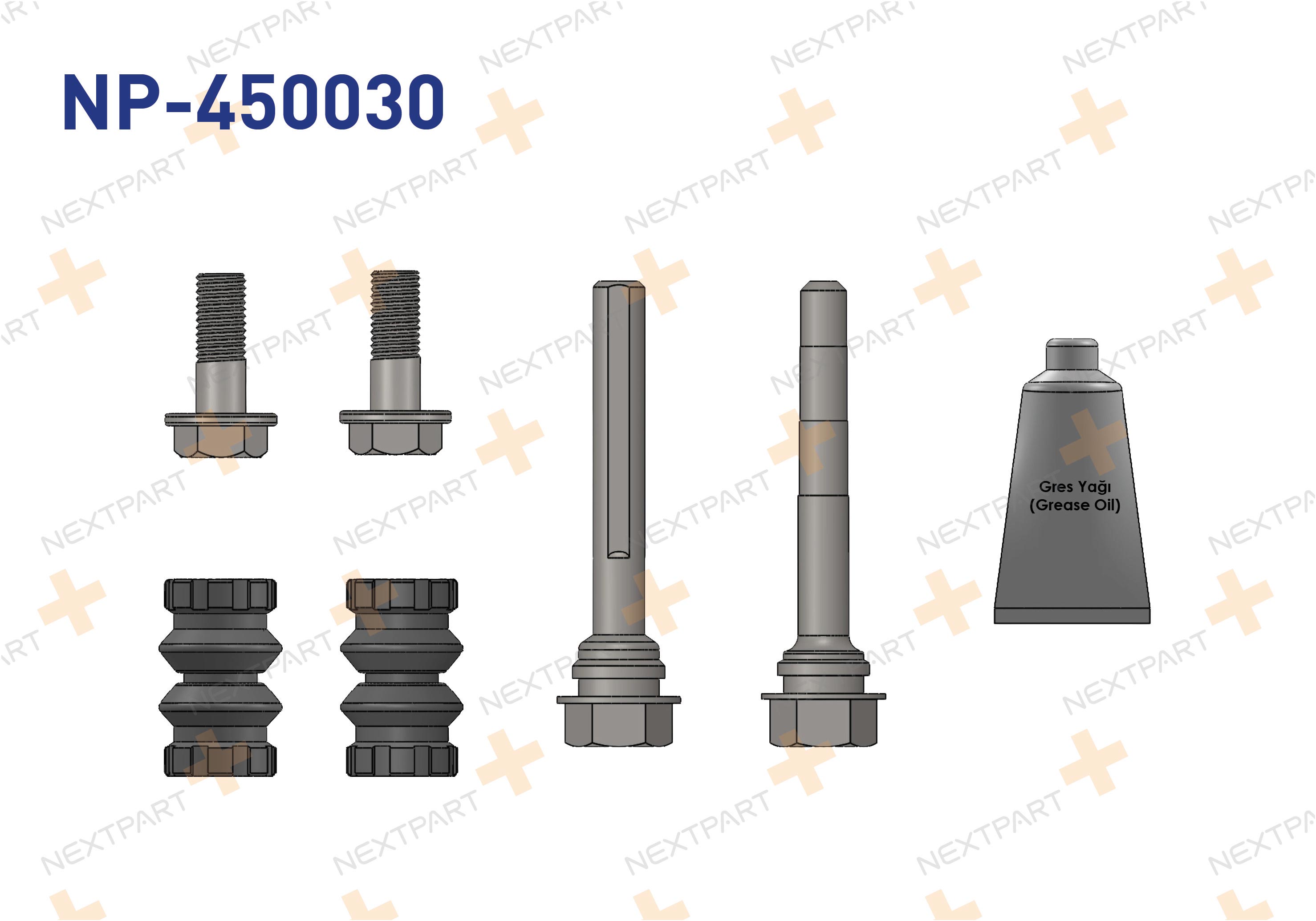 FREN KALIPER TAMIR TAKIMI CIVATALI ON ARKA FLUENCE MEGANE III 207 208 307 308 C2 C3 C4 GOLF IV JETTA PASSAT GOLF PASSAT JETTA MEGANE C2 C3 - OEM: 123033598R 123035284R | Alt: 123035284R 123039068R