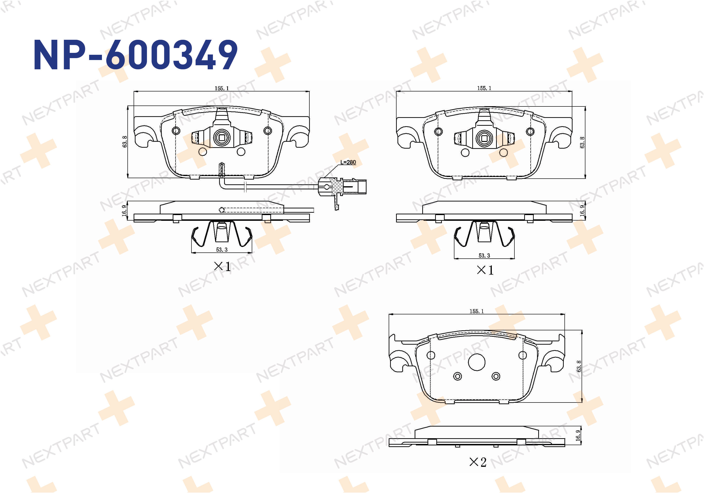 FREN BALATASI ON FISLI A4 (2015>) A5 (2016>) A4 A5 - OEM: 8W0 698 151 Q 8W0698151K | Alt: 169201 P85153