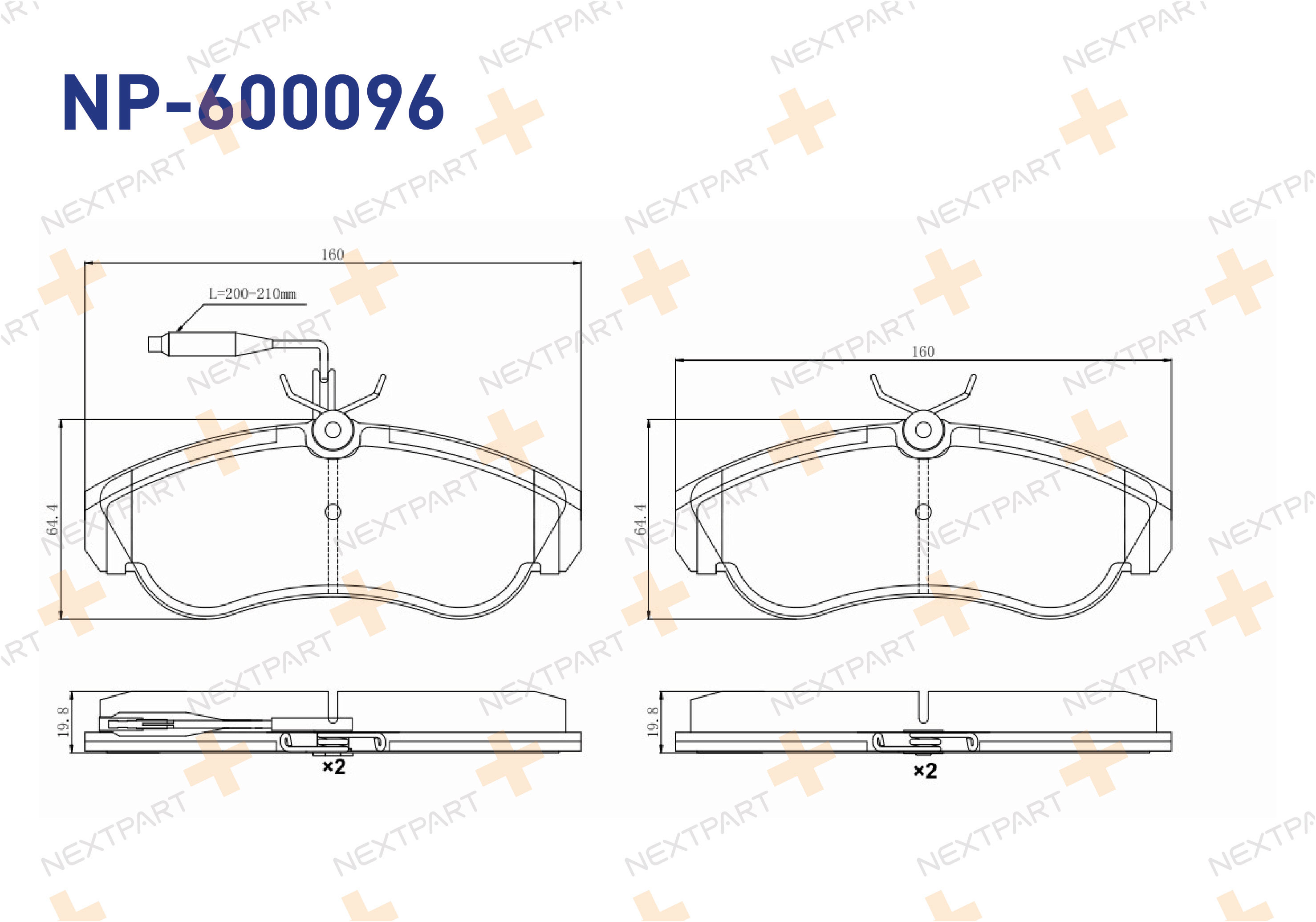 FREN BALATASI ON 18Q BOXER I (1994>2002) JUMPER I (1994>2002) DUCATO (1994>2002) BUYUK TIP JUMPER - OEM: 4251 19 4254 52 | Alt: 36884 36884OE