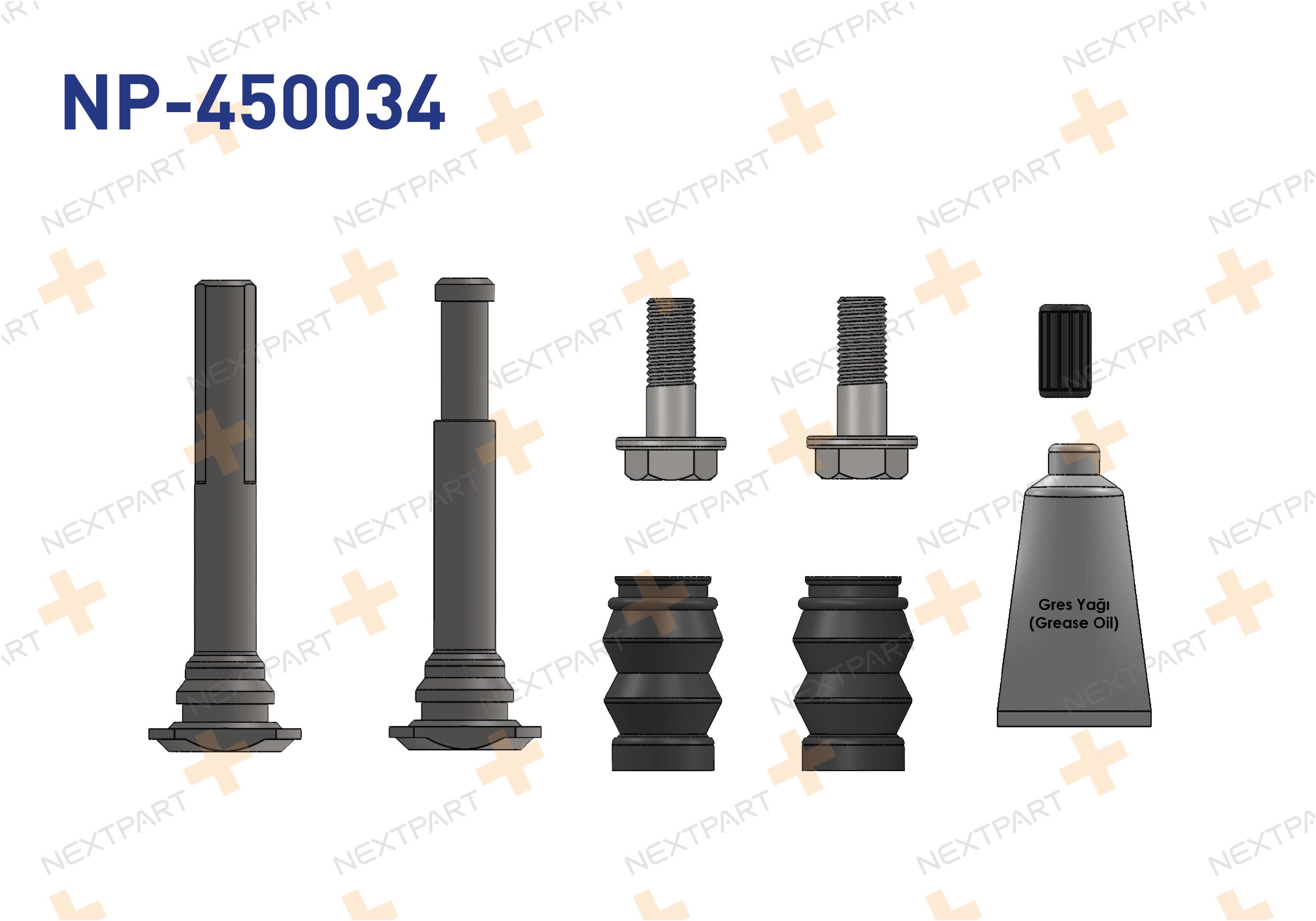 FREN KALIPER TAMIR TAKIMI CIVATALI ON FIORINO BIPPER NEMO NEMO BIPPER - OEM: 8200361247 8200767762 | Alt: 8200767762 4431160