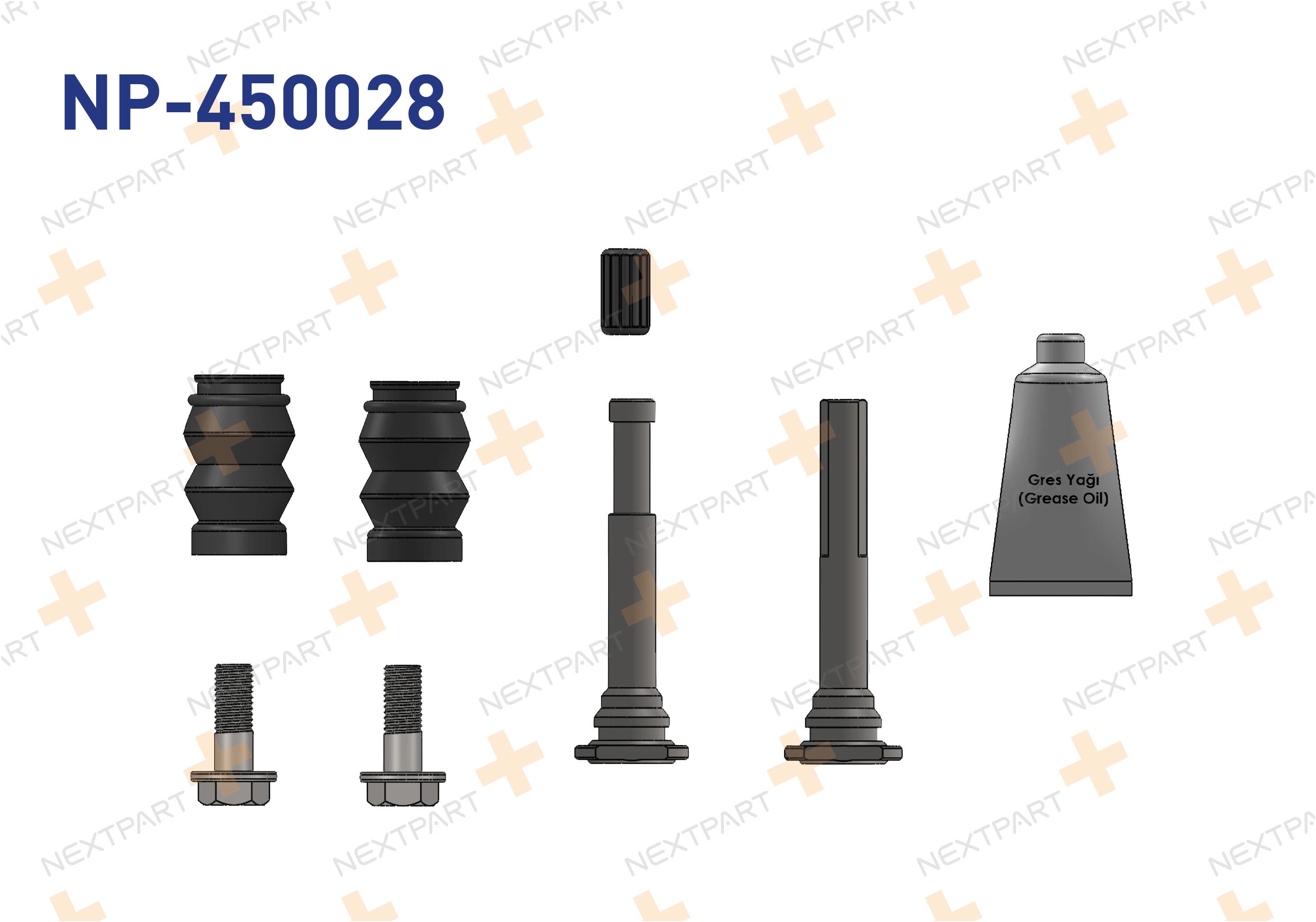 FREN KALIPER TAMIR TAKIMI CIVATALI ON ARKA LINEA DOBLO GRANDE PUNTO 301 307 PARTNER C-ELYSEE BERLINGO CORSA D AURIS AVENSIS AVENSIS CORSA BERLINGO 301 307 PARTNER - OEM: 8200051126 8200195546 | Alt: 8200195546 8200207436