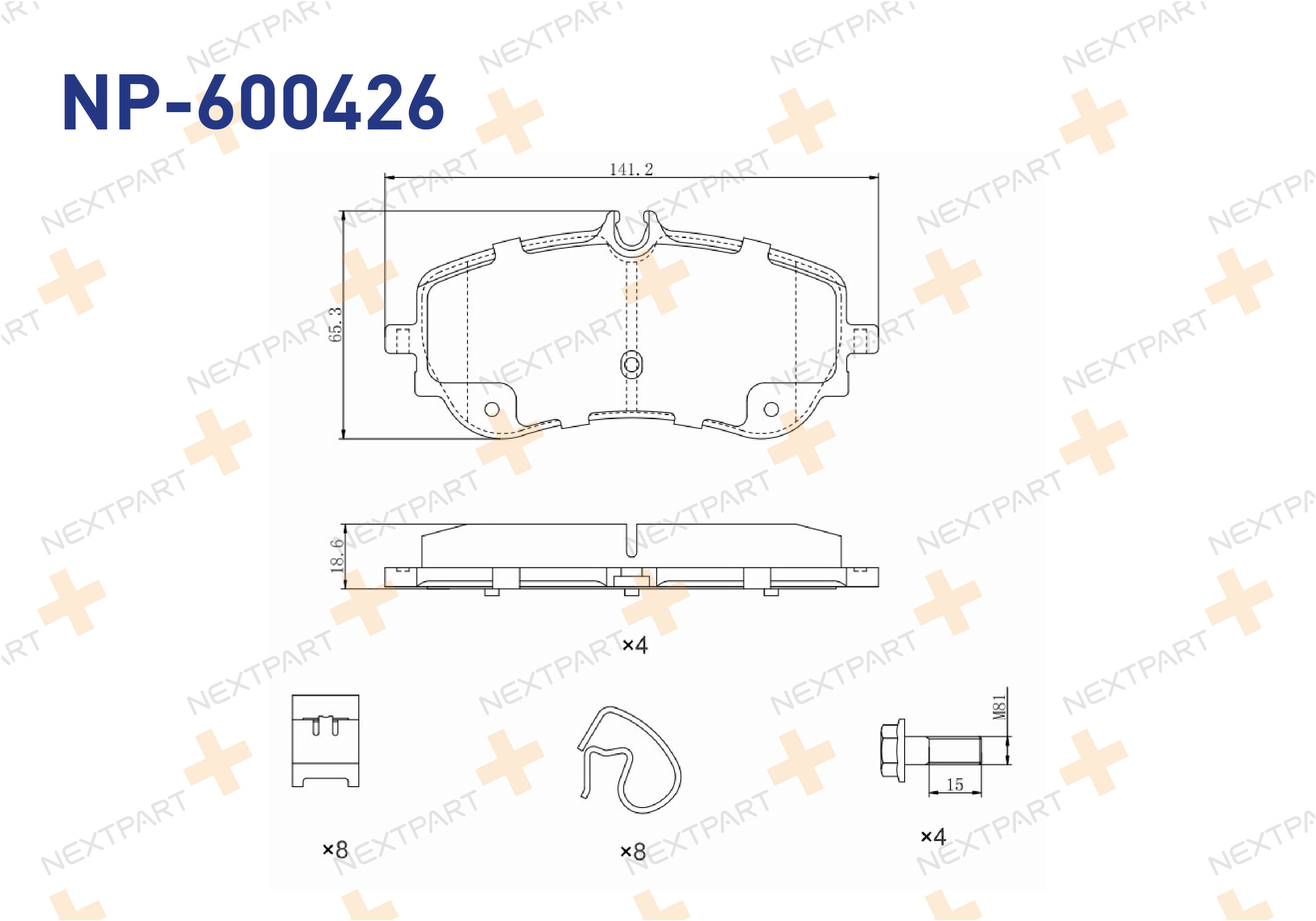 FREN BALATASI ARKA AMAROK (2017>) CRAFTER (2016>2024) TEK TEKER TGE (2016>) TEK TEKER 141,2X64,3 MM AMAROK - OEM: 2H6698451 | Alt: 2H6698451