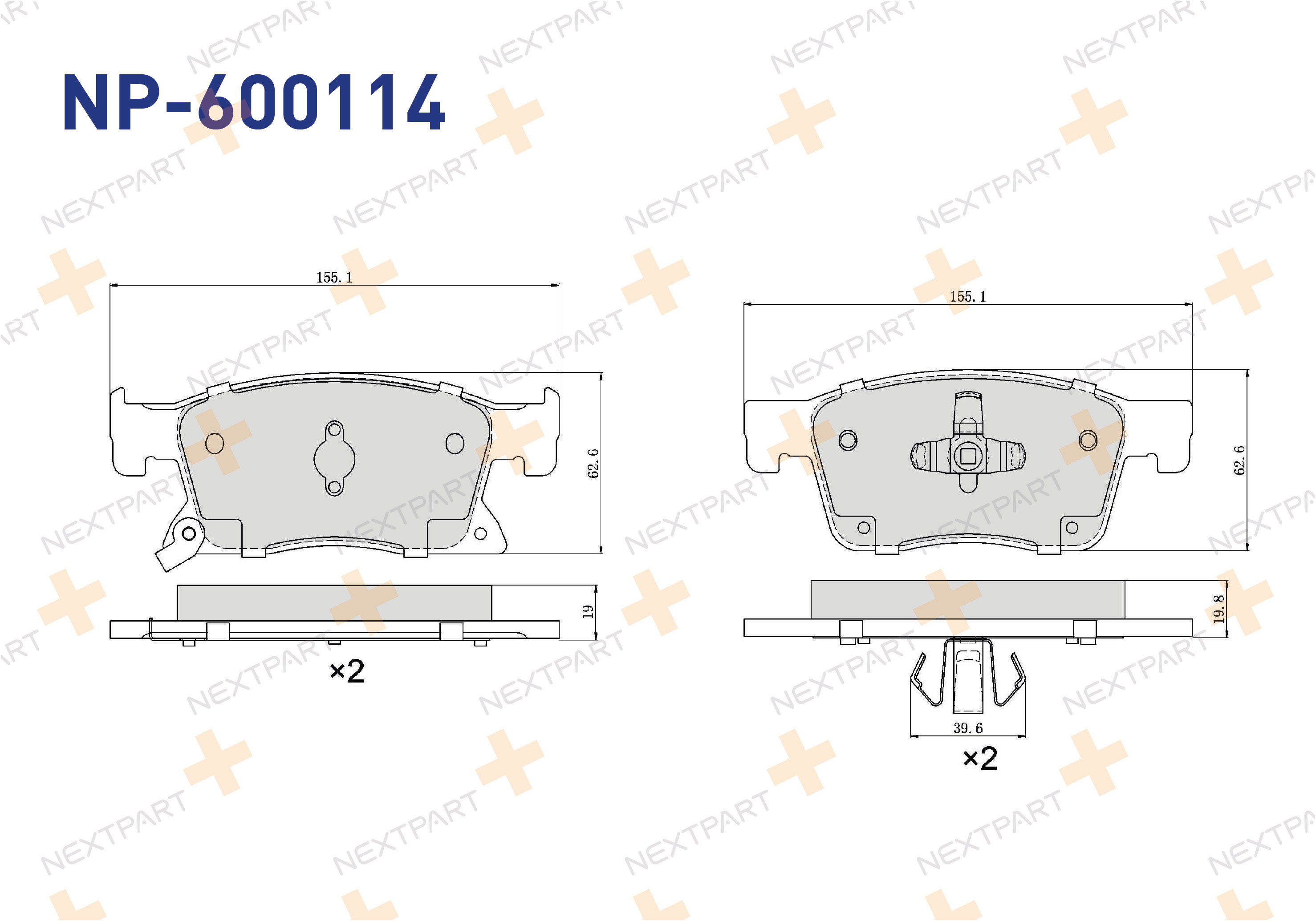 FREN BALATASI ON 16 JANT ASTRA K (2015>) ASTRA - OEM: 13478301 1684934680 | Alt: P59091 BPOP-1019