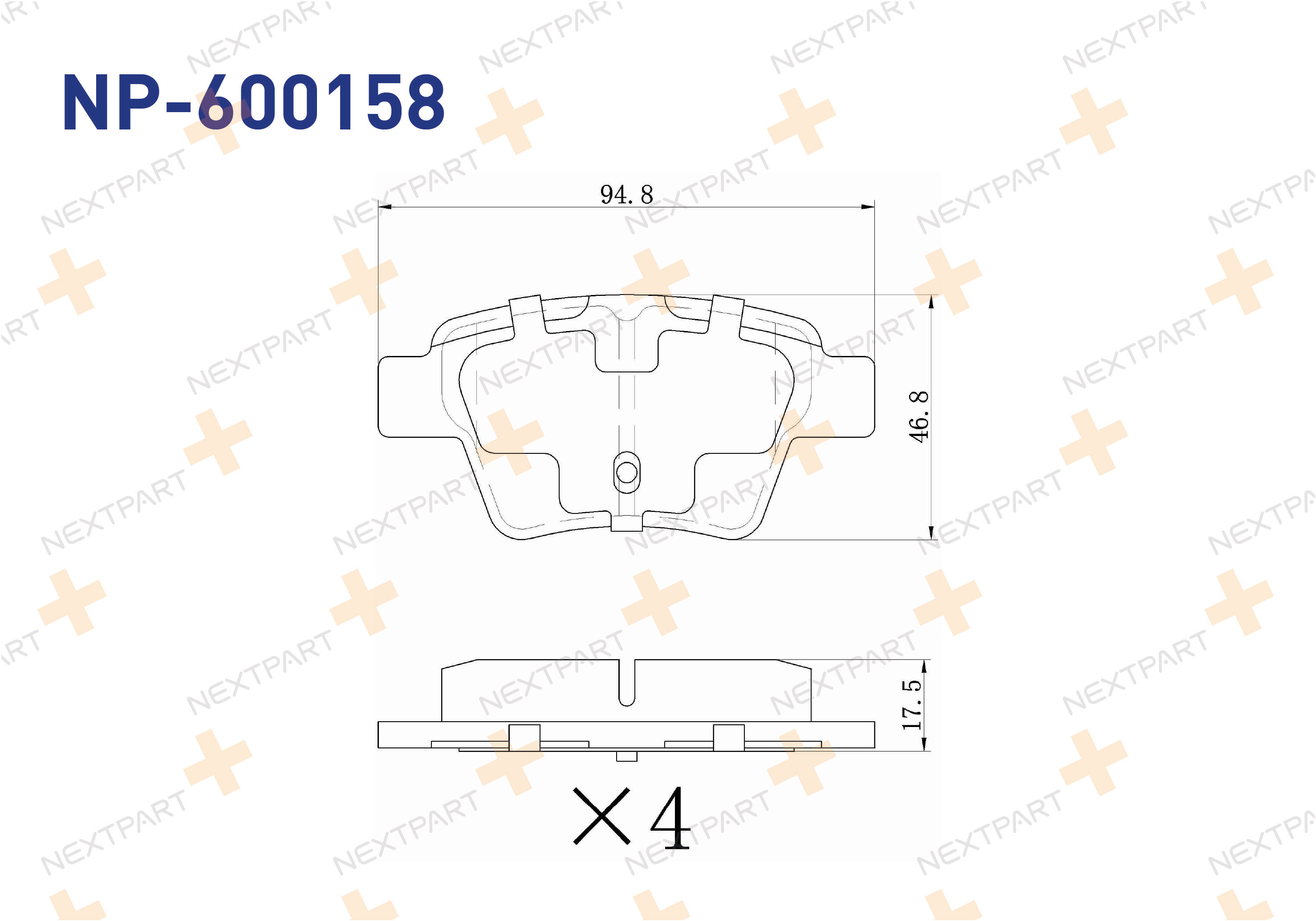 FREN BALATASI ARKA 207 (2006>) 307 (2000>2007) 408 (2010>) C4 I (2004>2011) C4 207 307 - OEM: ZA 923 432 80 4253 99 | Alt: 113800 FDB1784