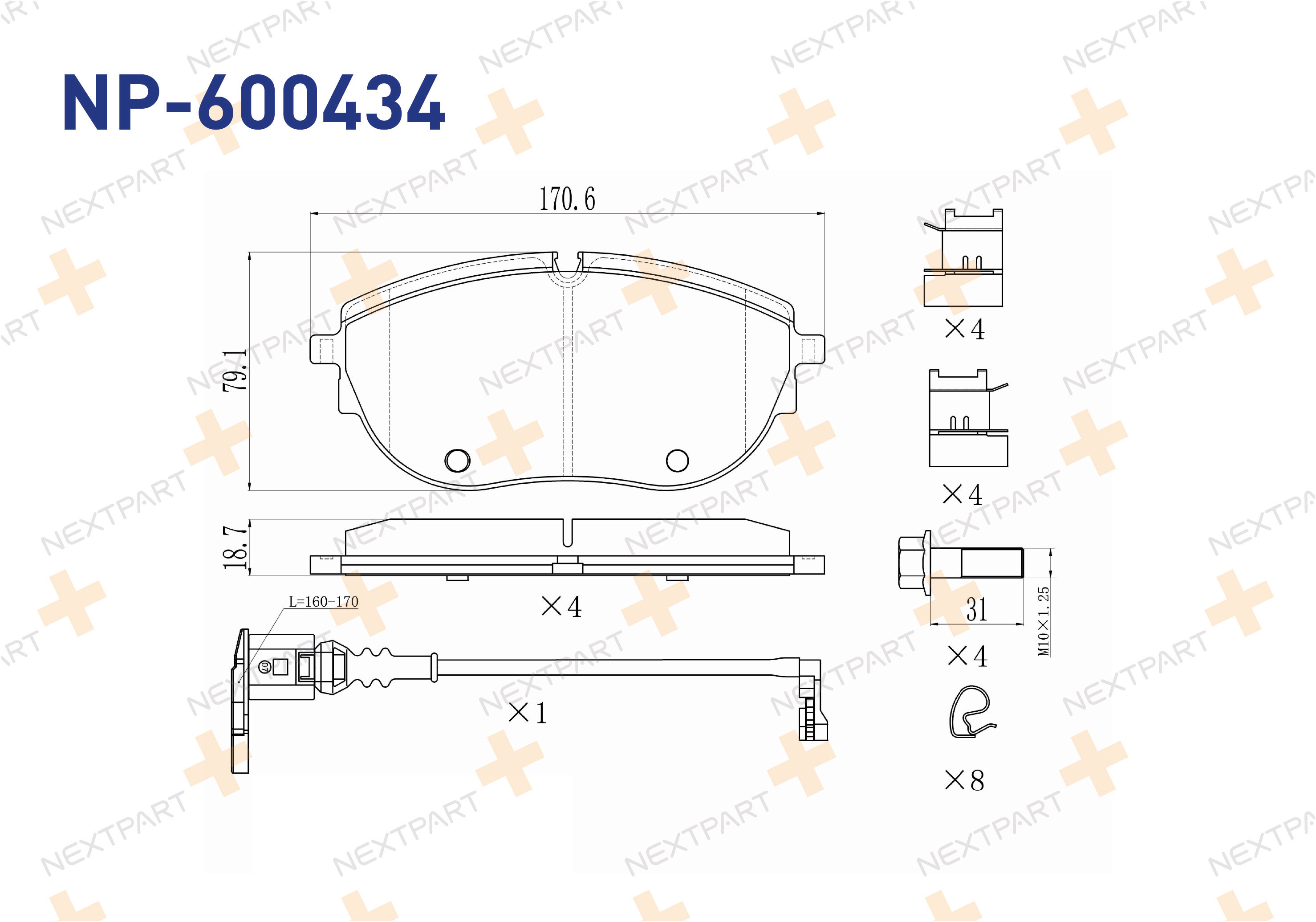 FREN BALATASI ON TRANSPORTER T-7 (2019>2024) 170,6 MM TRANSPORTER - OEM: 7LA698151C | Alt: 7LA698151C