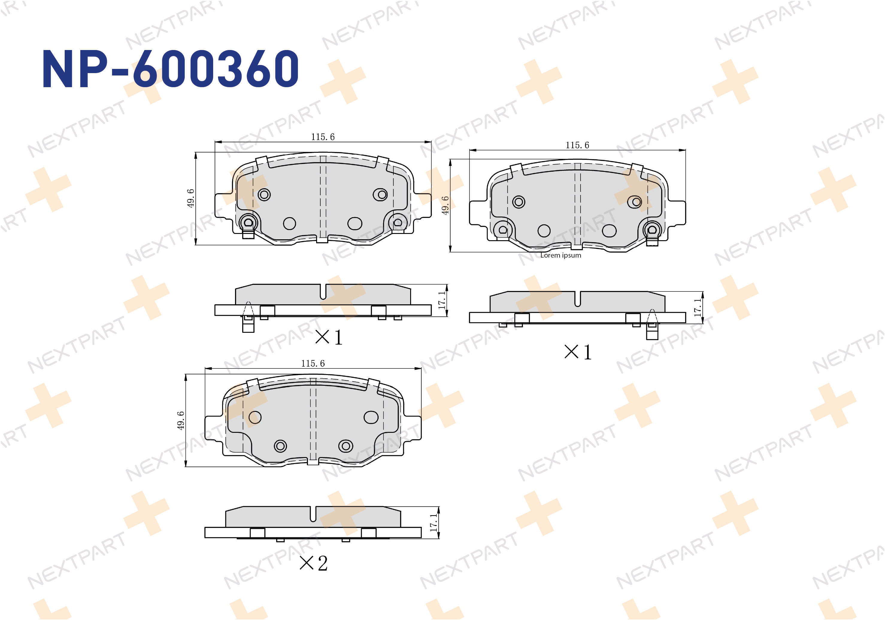 FREN BALATASI ARKA 500 X (2014>) TONALE (2022>) CHEROKEE (2013>) RENEGADE (2014>) - OEM: 77361005 77361008 | Alt: 0 986 494 745 363916060794
