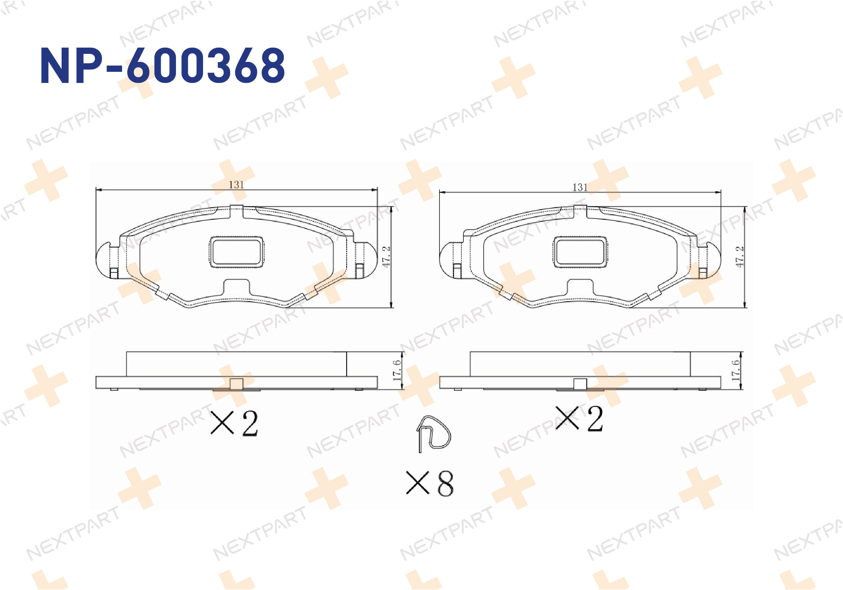 FREN BALATASI ON 206 (1998>2007) 206 + (2009>) 1.4 16V DUZ SEKMAN 206 - OEM: 1617254880 4252 28 | Alt: 601095 13046039752