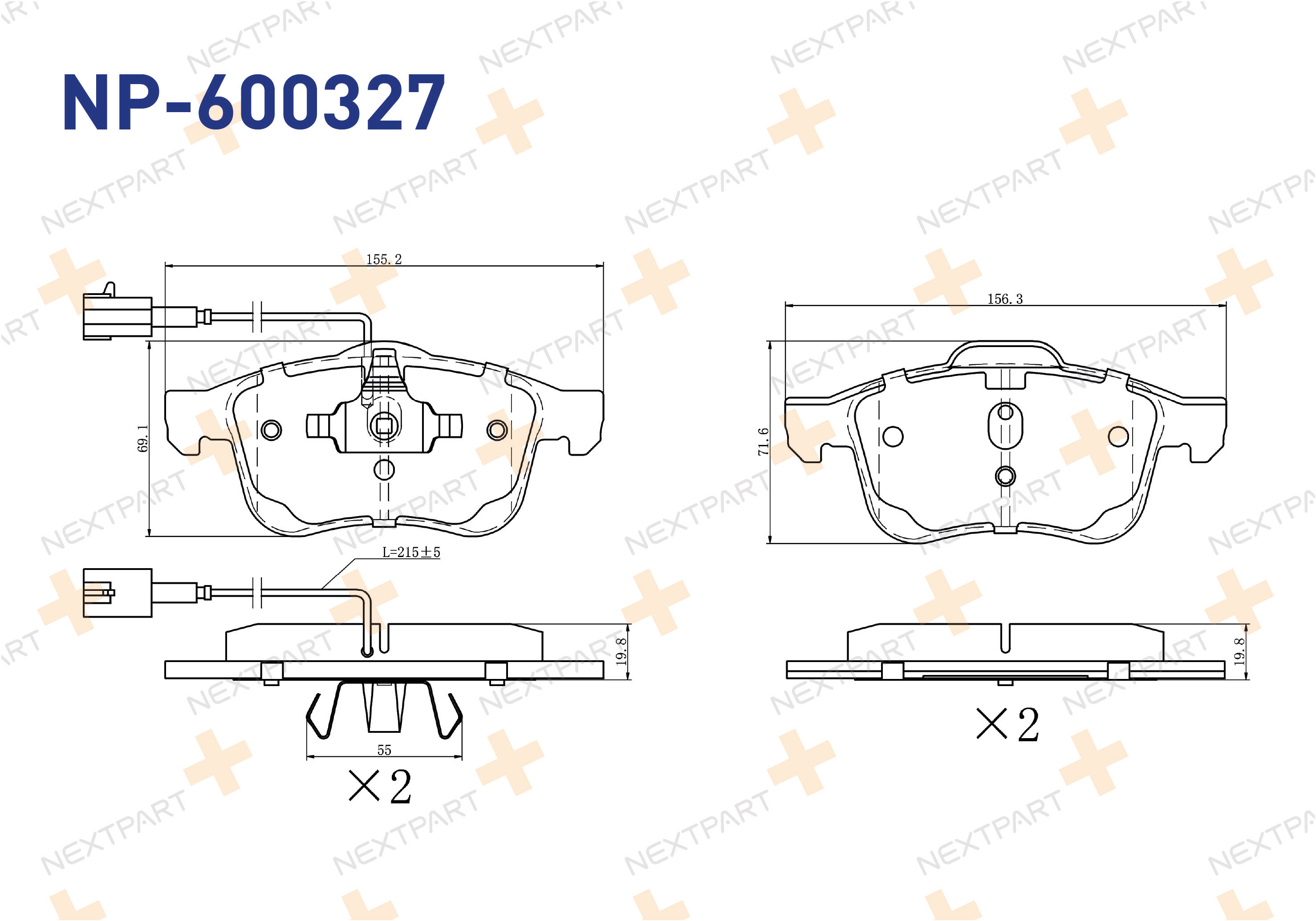 FREN BALATASI ON 159 (2005>2011) BRERA (2006>2010) SPIDER (2006>2010) - OEM: 77364587 77363599 | Alt: FBP-1473 2135140