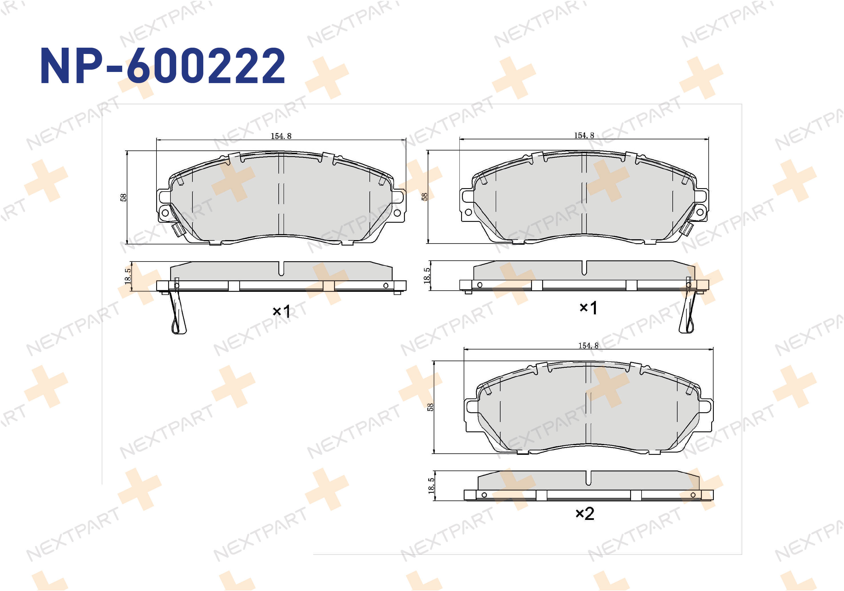 FREN BALATASI ON JAECOO J7 (2024>) CIVIC X (2015>) CR-V III (2006>2012) CR-V IV (2012>) CR-V V (2018>) USTTEN DELIKLI (KALIPER YAYI ICIN) CIVIC CR-V - OEM: 45022-TP6-A60 | Alt: 45022-TP6-A60