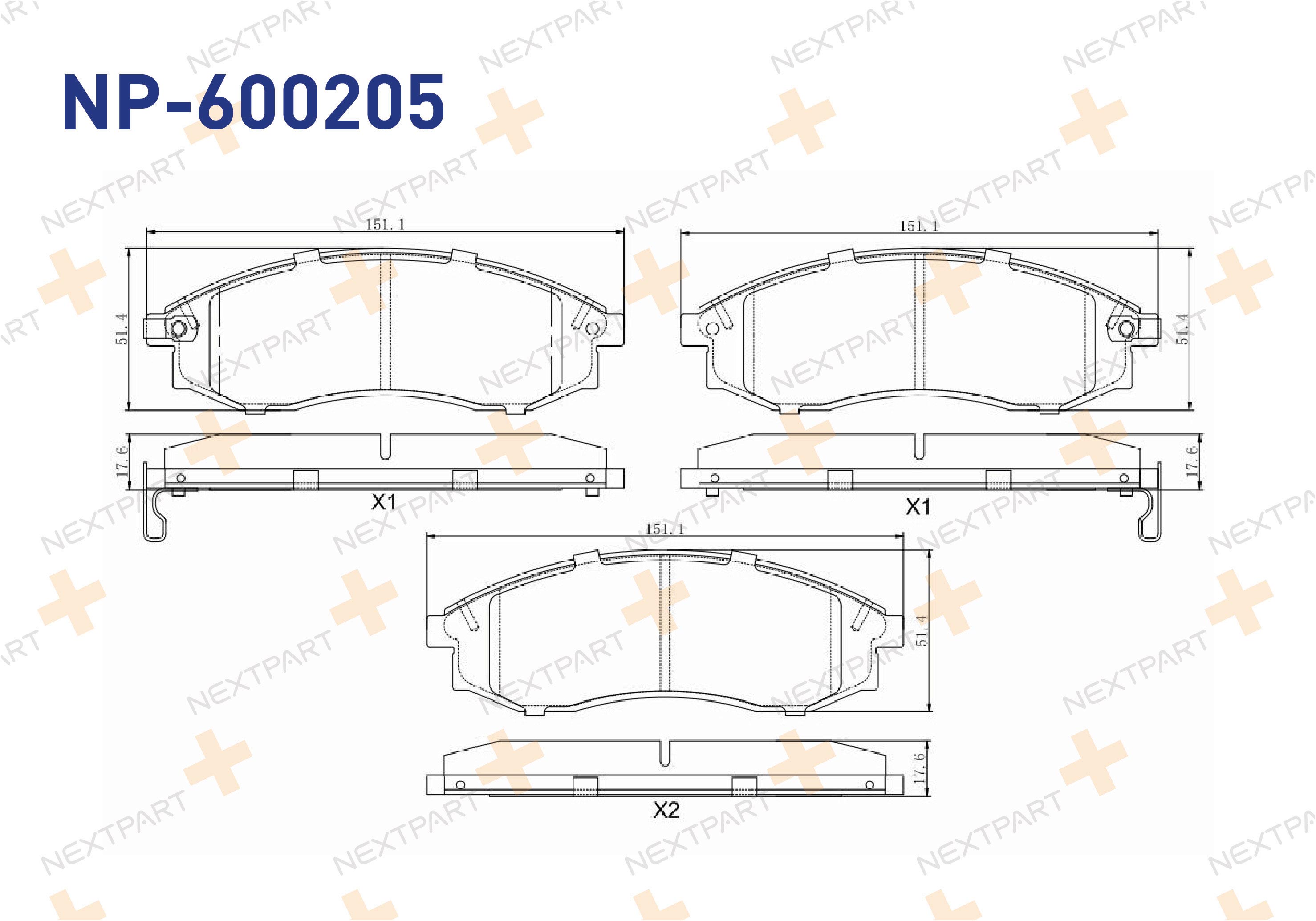 FREN BALATASI ON MAXIMA (1994>1999) MAXIMA (1988>1995) L200 (1996>2007) - OEM: MN102617 | Alt: LP1013 MDB2122