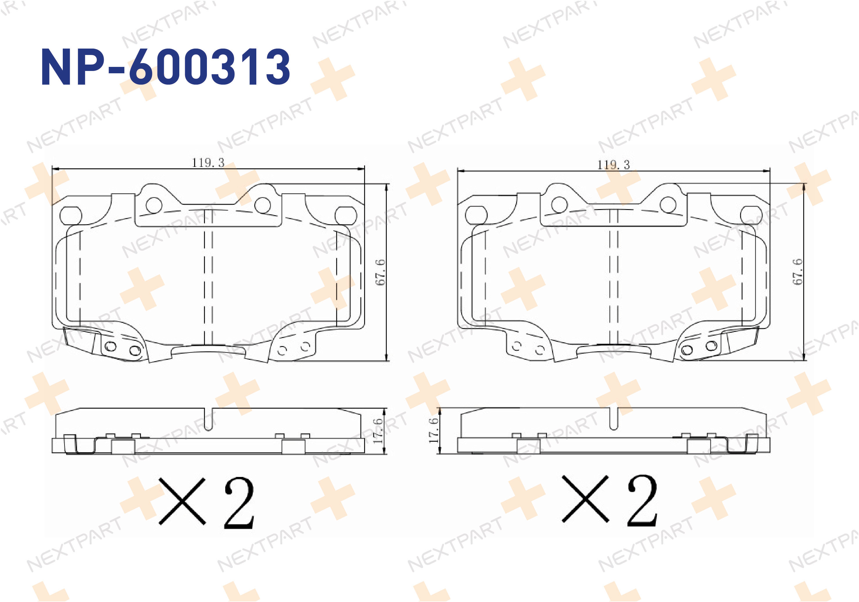 FREN BALATASI ON HILUX III (2004>2015) HILUX - OEM: 04465-04030 | Alt: 04465-04030