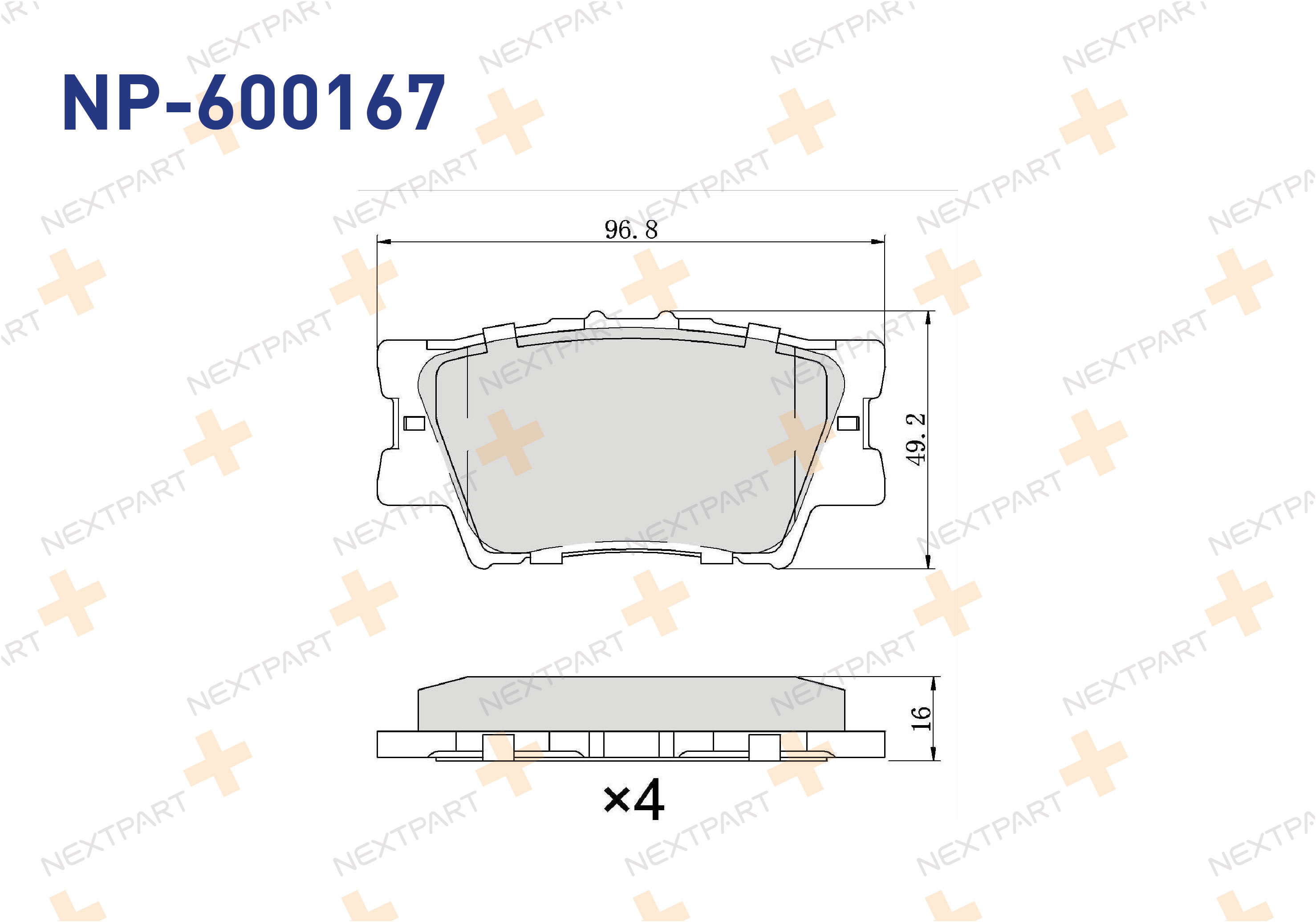 FREN BALATASI ARKA CAMRY (2006>2011) RAV4 III (2005>2012) RAV4 IV (2012>) ES (2012>) HS (2009>) RAV4 - OEM: 04466-33180 04466-42060 | Alt: 2483501 P83110