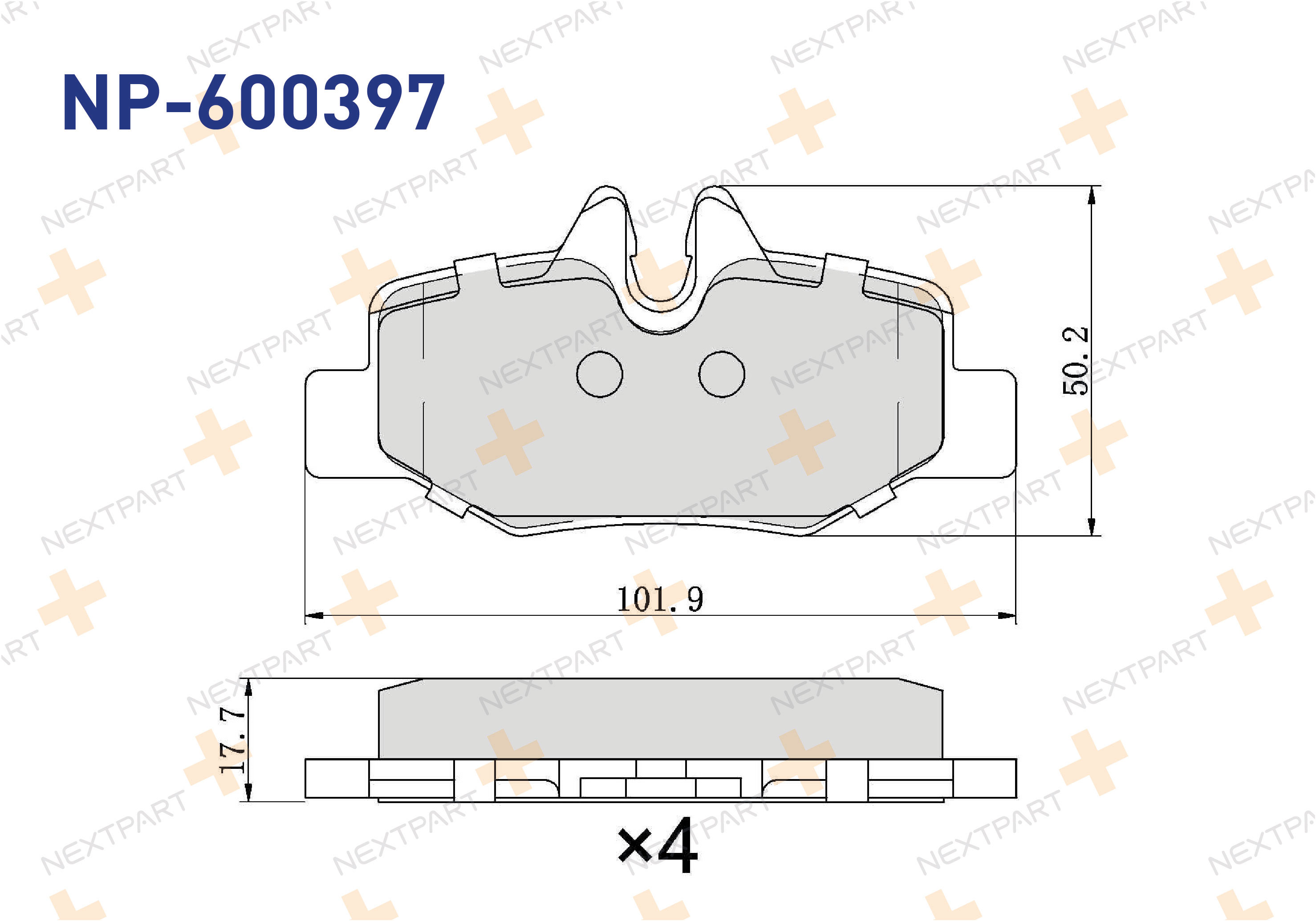 FREN BALATASI ARKA FISLI VIANO (W639) (2003>) VITO (W639) (2003>2014) - OEM: 34208120 003 420 81 20 | Alt: P1010302 DB1966