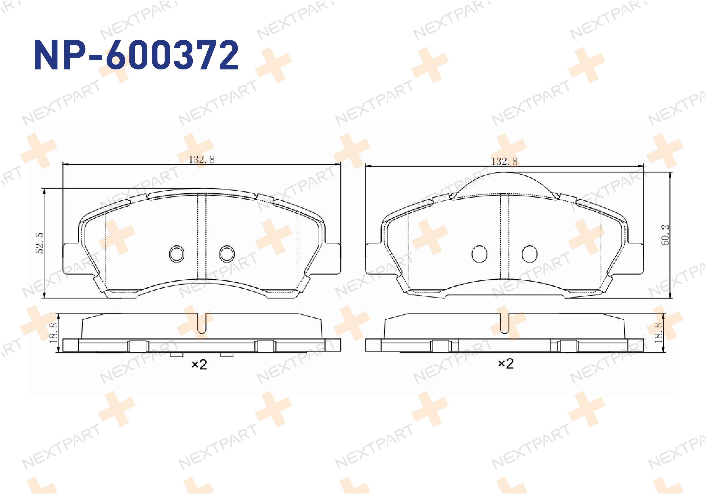FREN BALATASI ON 301 (2012>) 308 II (2013>) C4 CACTUS (2014>) C-ELYSEE (2012>) BENZINLI ARACLAR ICIN C4 301 308 - OEM: 1608691380 16 106 992 80 | Alt: 6623 302155
