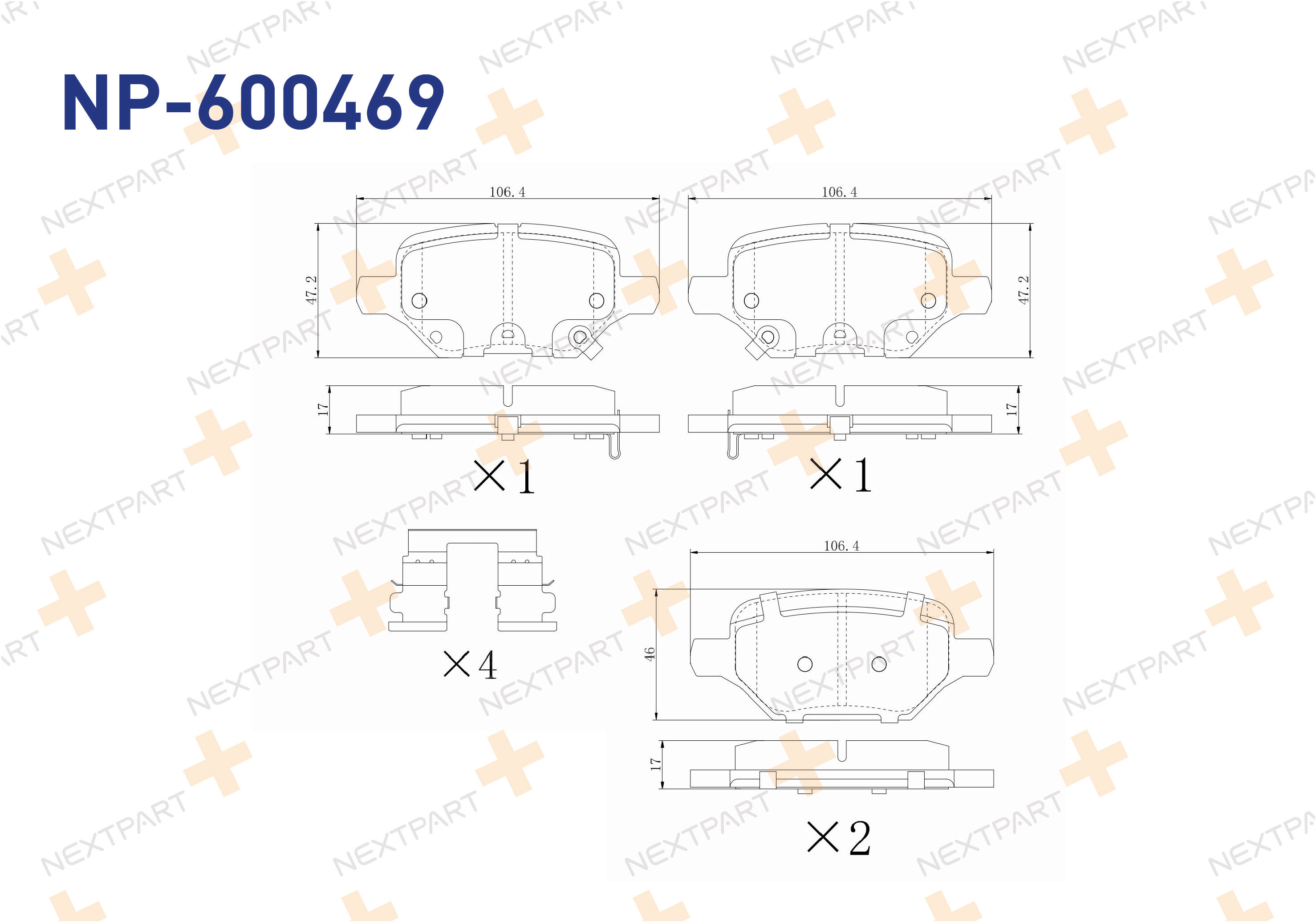 FREN BALATASI ARKA MOKKA (2019>) MOKKA X (2015>) - OEM: 42539412 | Alt: 42539412