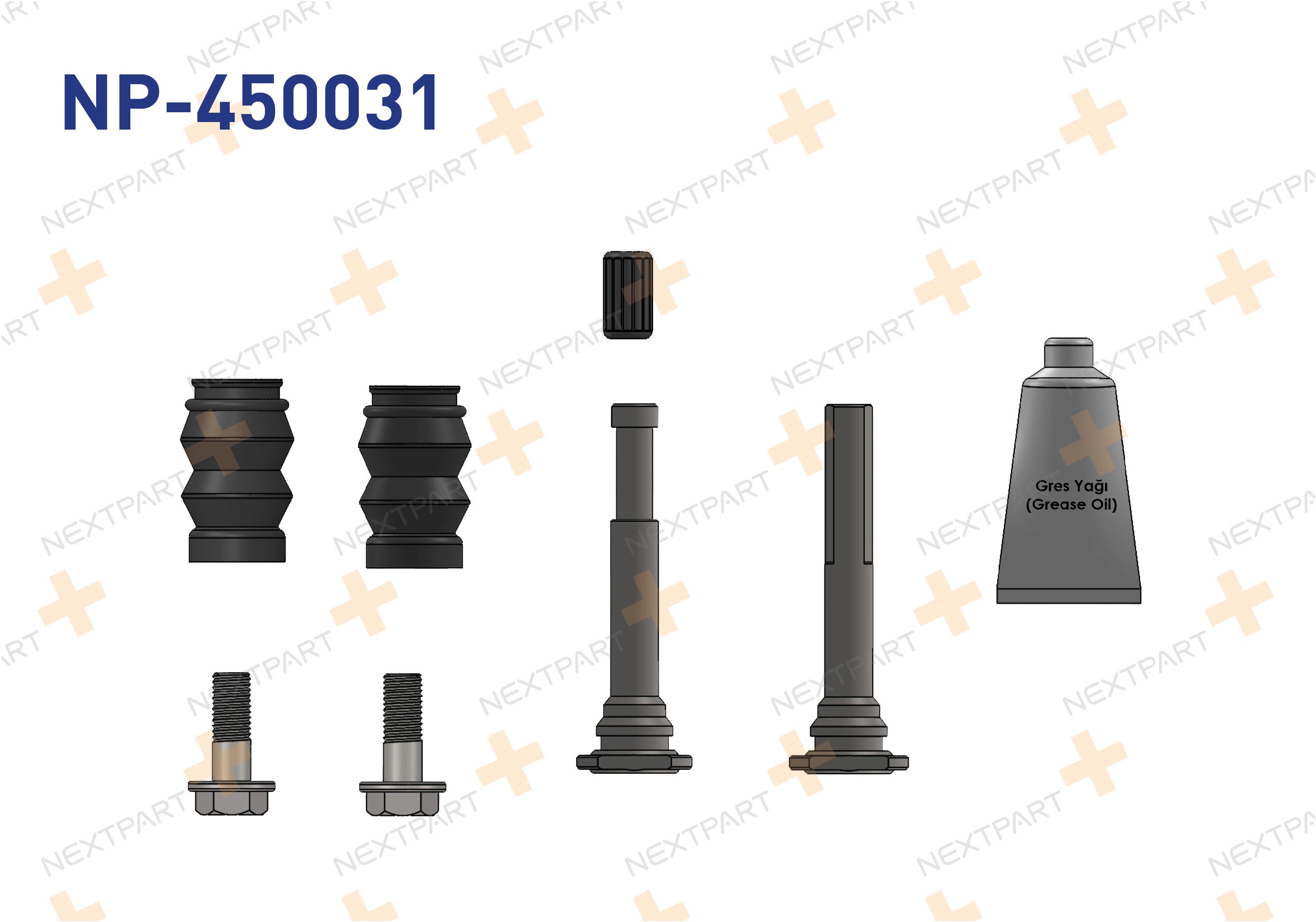 FREN KALIPER TAMIR TAKIMI CIVATALI ON ARKA 206 207 301 3008 C2 C3 C4 C5 C2 C3 C4 C5 206 207 - OEM: 123033448R 1617293880 | Alt: 1617293880 1648321780