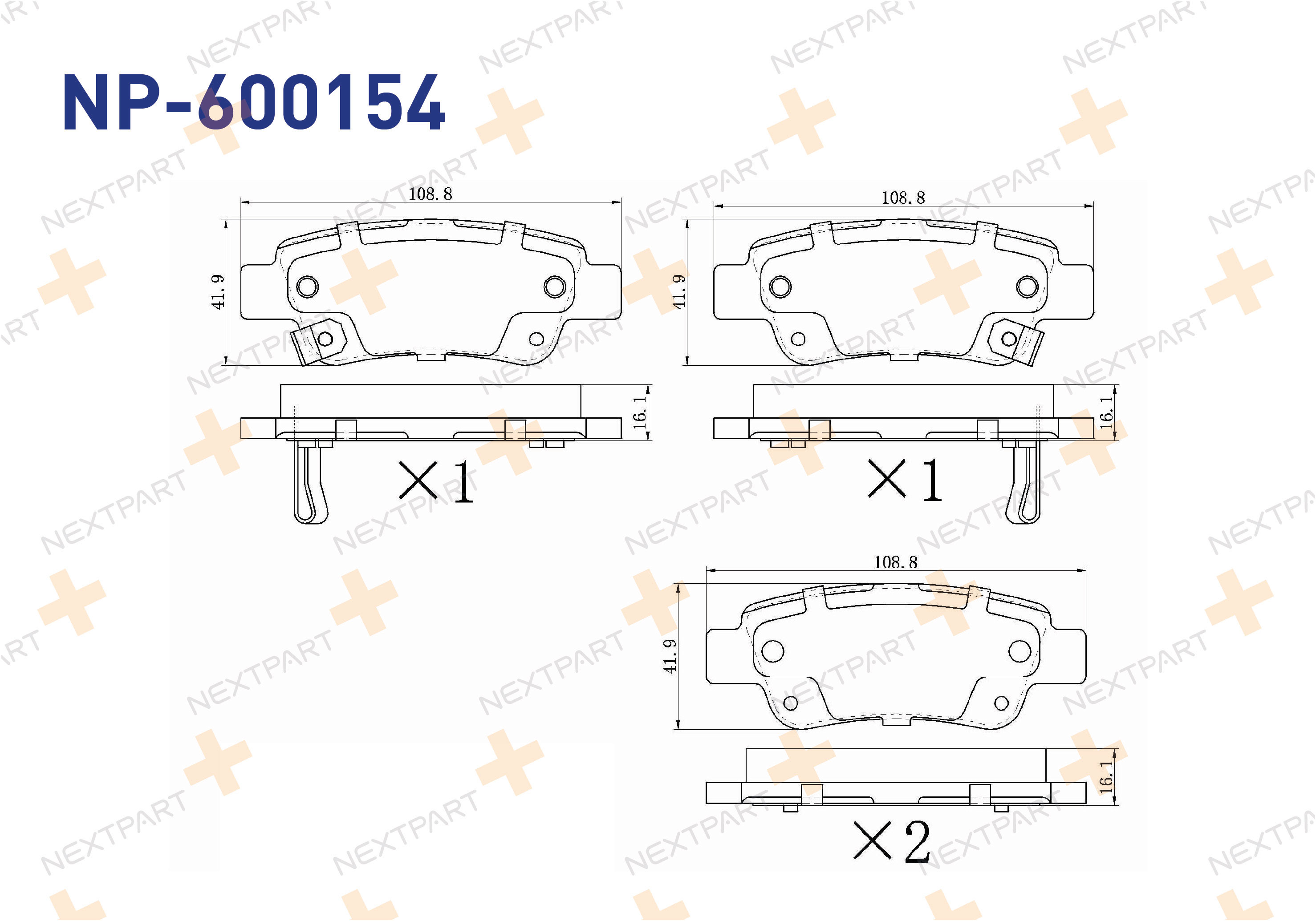 FREN BALATASI ARKA CR-V III (2006>2012) CR-V IV (2012>) CR-V - OEM: 43022-SWW-G03 43022-SWW-G02 | Alt: 572606J 2207900