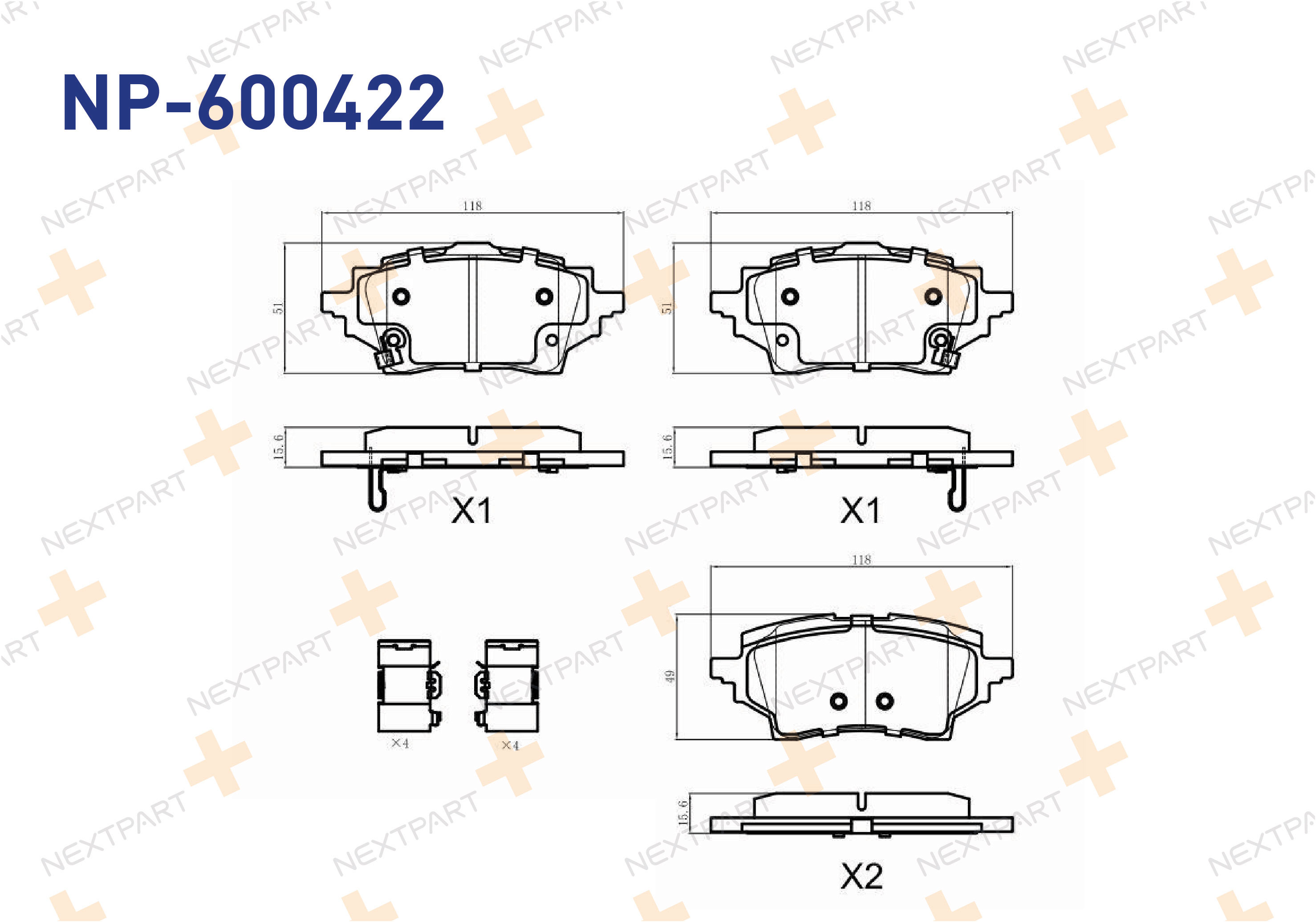 FREN BALATASI ARKA COROLLA (2019>) ELEKTRIKLI PARK FREN OLAN ARACLAR ICIN COROLLA - OEM: 04466-02400 | Alt: 04466-02400