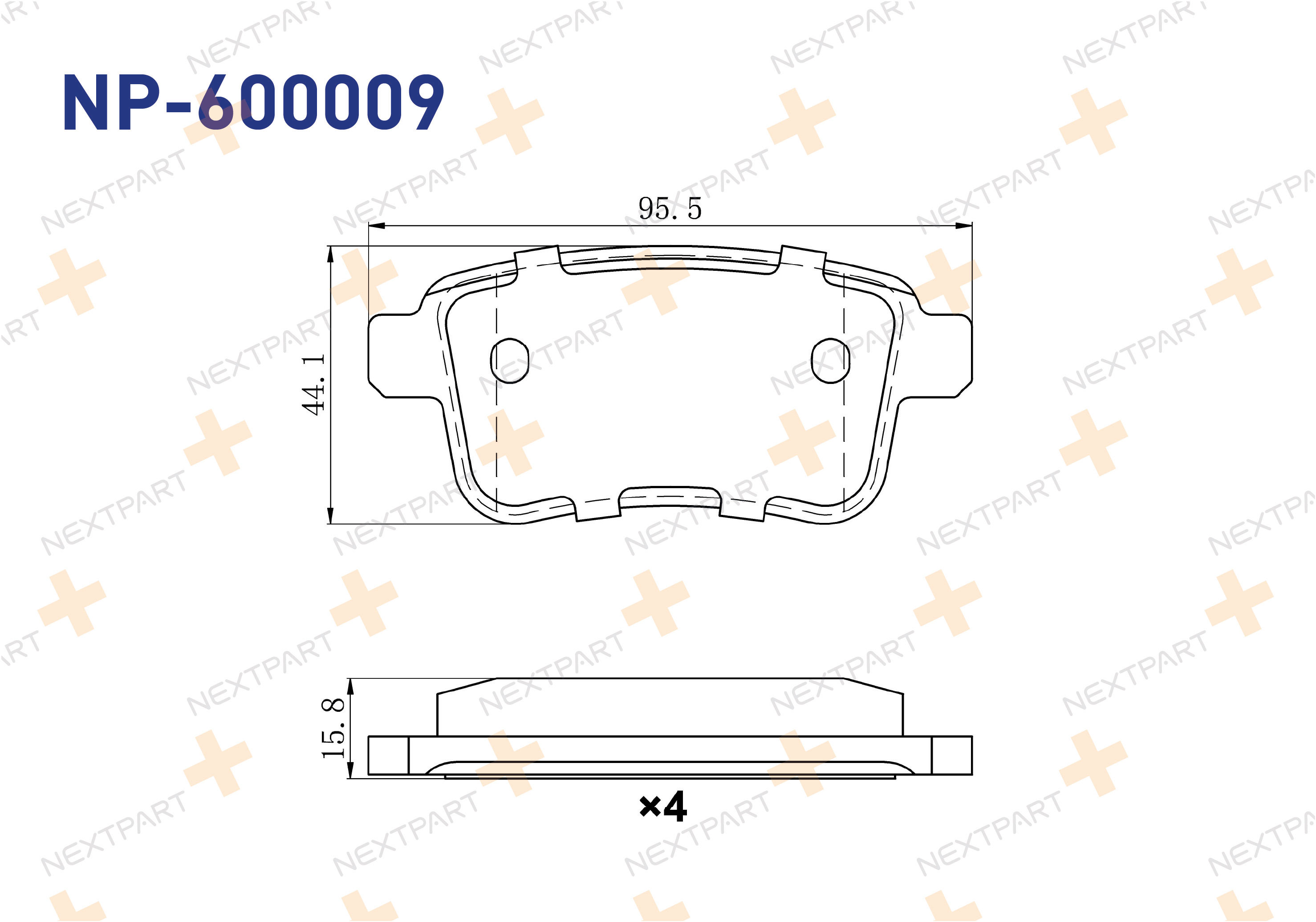 FREN BALATASI ARKA KANGOO III (2008>2023) CITAN (2012>) KANGOO - OEM: 415 421 04 10 A 415 421 04 10 | Alt: BPRE-2005 PAD1657