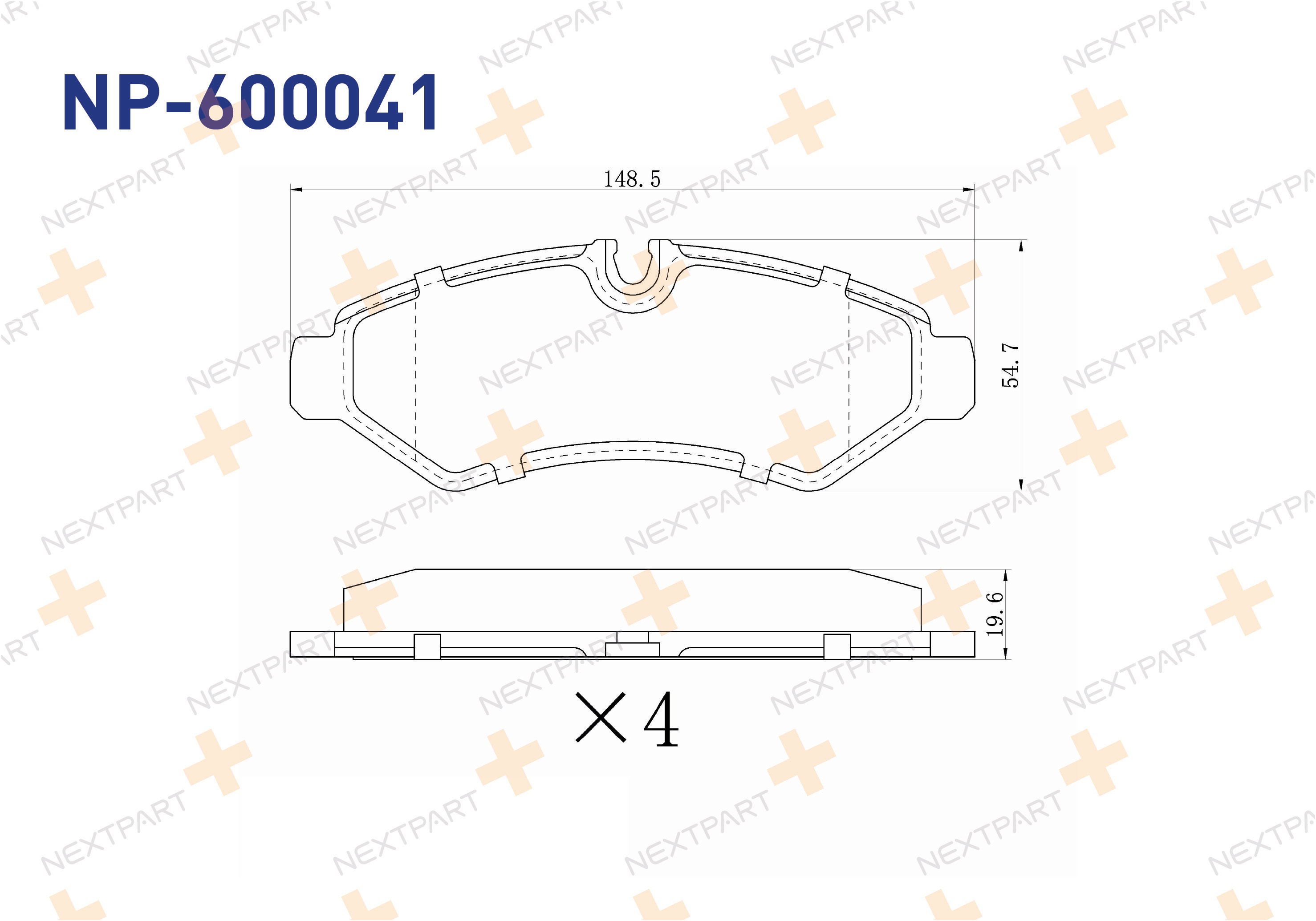 FREN BALATASI ARKA SPRINTER (907) (2018>) TEK TEKER - OEM: A9104203600 907 420 81 01 | Alt: BPMB-7018 13.0460-4706.2