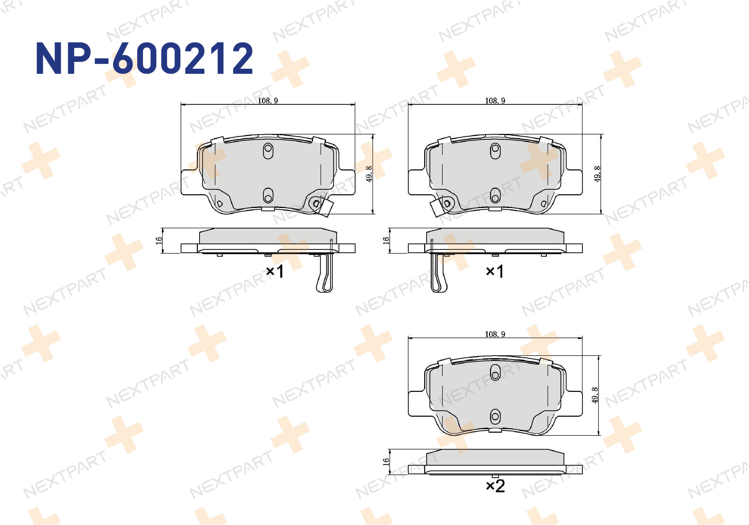 FREN BALATASI ARKA AVENSIS (2008>) AVENSIS - OEM: 04466-05040 04466-05042 | Alt: PP223AF 8DB 355 014-641